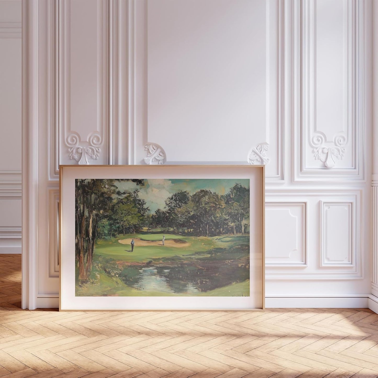 Vintage Golf Course Premium Giclee Fine Art Prints - Antique Style Golf Course Painting Posters, Golf Wall Art, Aesthetic Golfing Poster for Home Office Decor, Ready to Frame