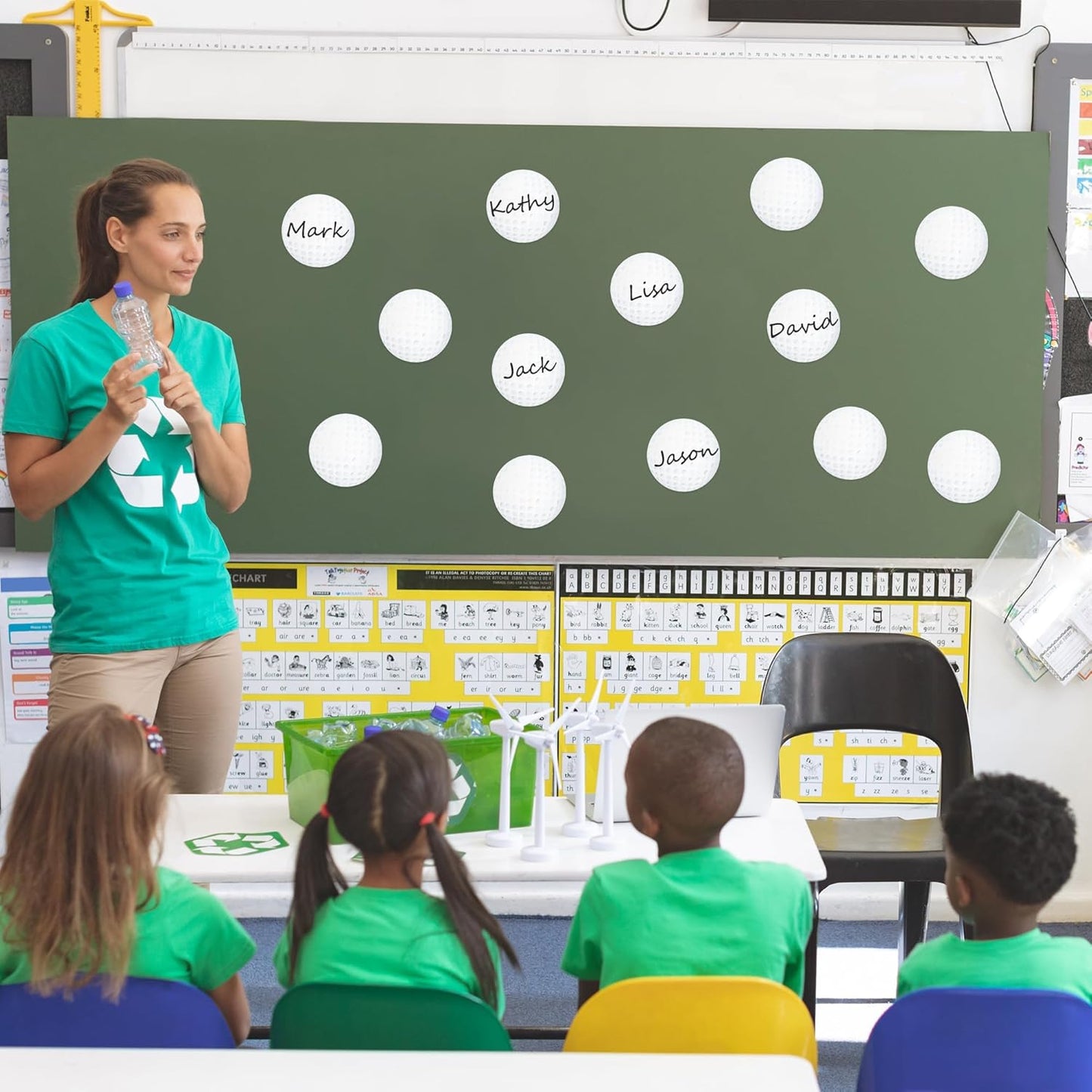 Glitter Golf Cutouts- 100Pcs Sport Ball Cut Outs Bulletin Board Golf Ball Shape DIY Paper Cuts Party Decorations for Sports Theme Par-Tee Time Party Baby Shower Birthday Classroom Game Day Wall Decors