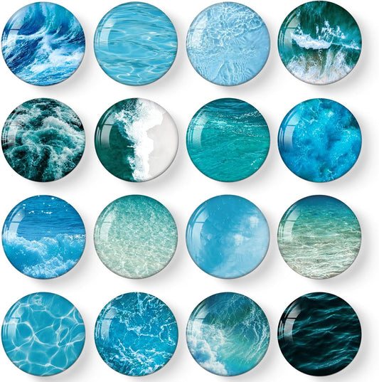 MORCART 16PCS Fridge Magnets, Ocean Magnets Decoration for Refrigerator Locker Whiteboard Decorative Magnetic Board Cabinets Classroom Office Cubicle School Cute