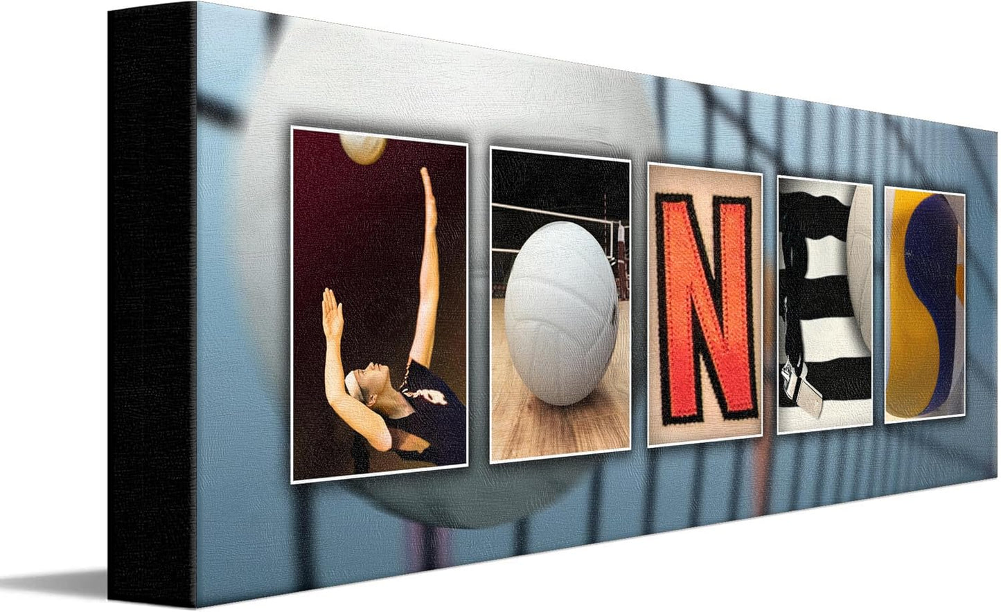 Personal-Prints VOLLEYBALL Personalized Name Art Gift for the Coach, Player or Fan | Customized for the Volleyball Enthusiast (6"x18" Stretched Canvas)