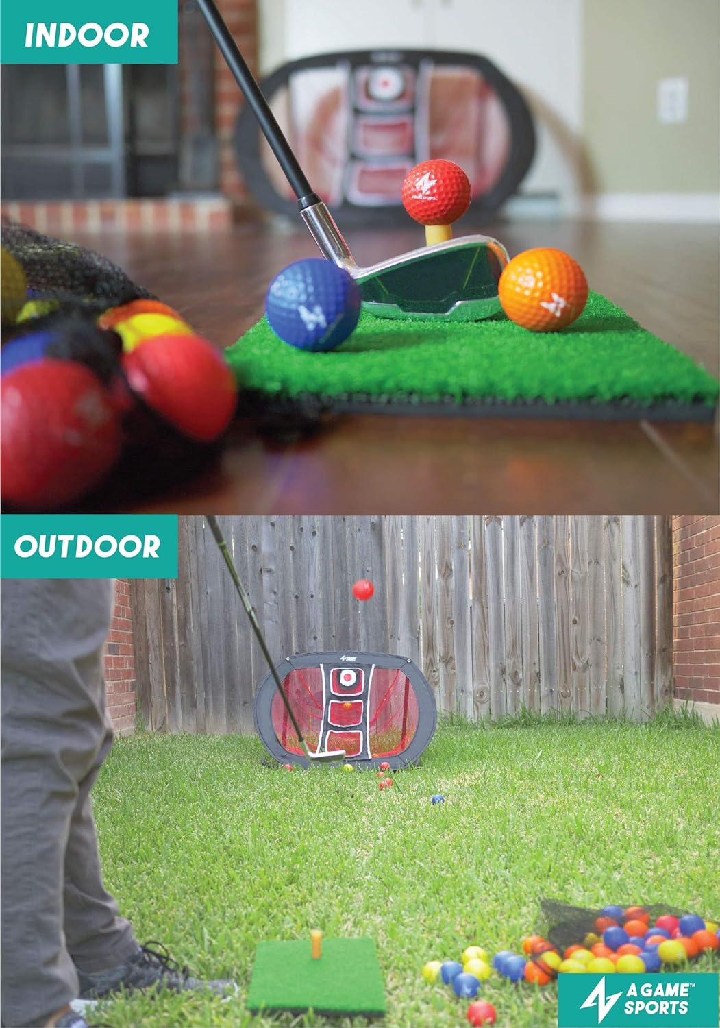 Golf Chipping Net with Mat - Practice Net for Backyard & Indoor/Outdoor Swing Training