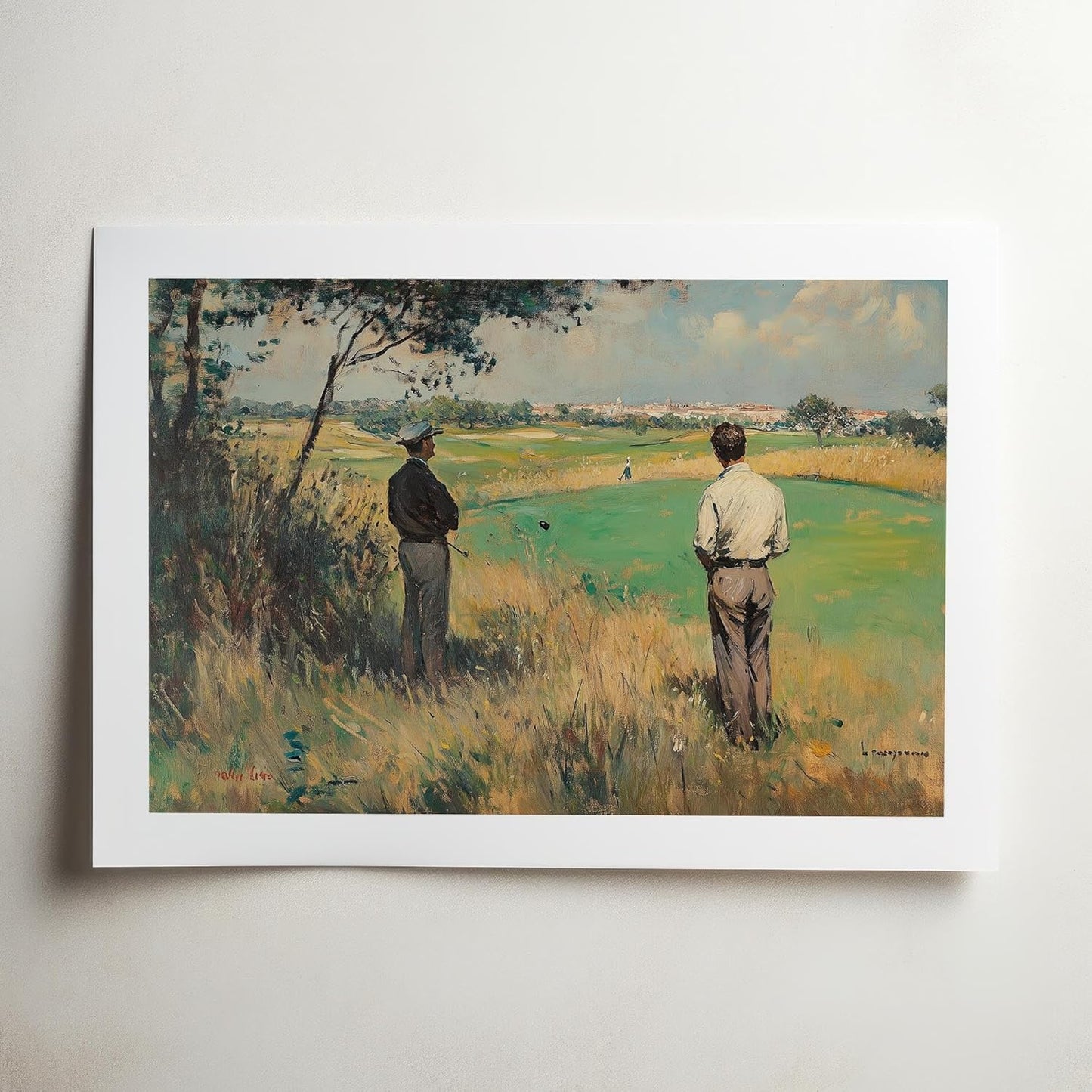 Vintage Golf Course Premium Giclee Fine Art Prints - Antique Style Golf Course Painting Posters, Golf Wall Art, Aesthetic Golfing Poster for Home Office Decor, Ready to Frame