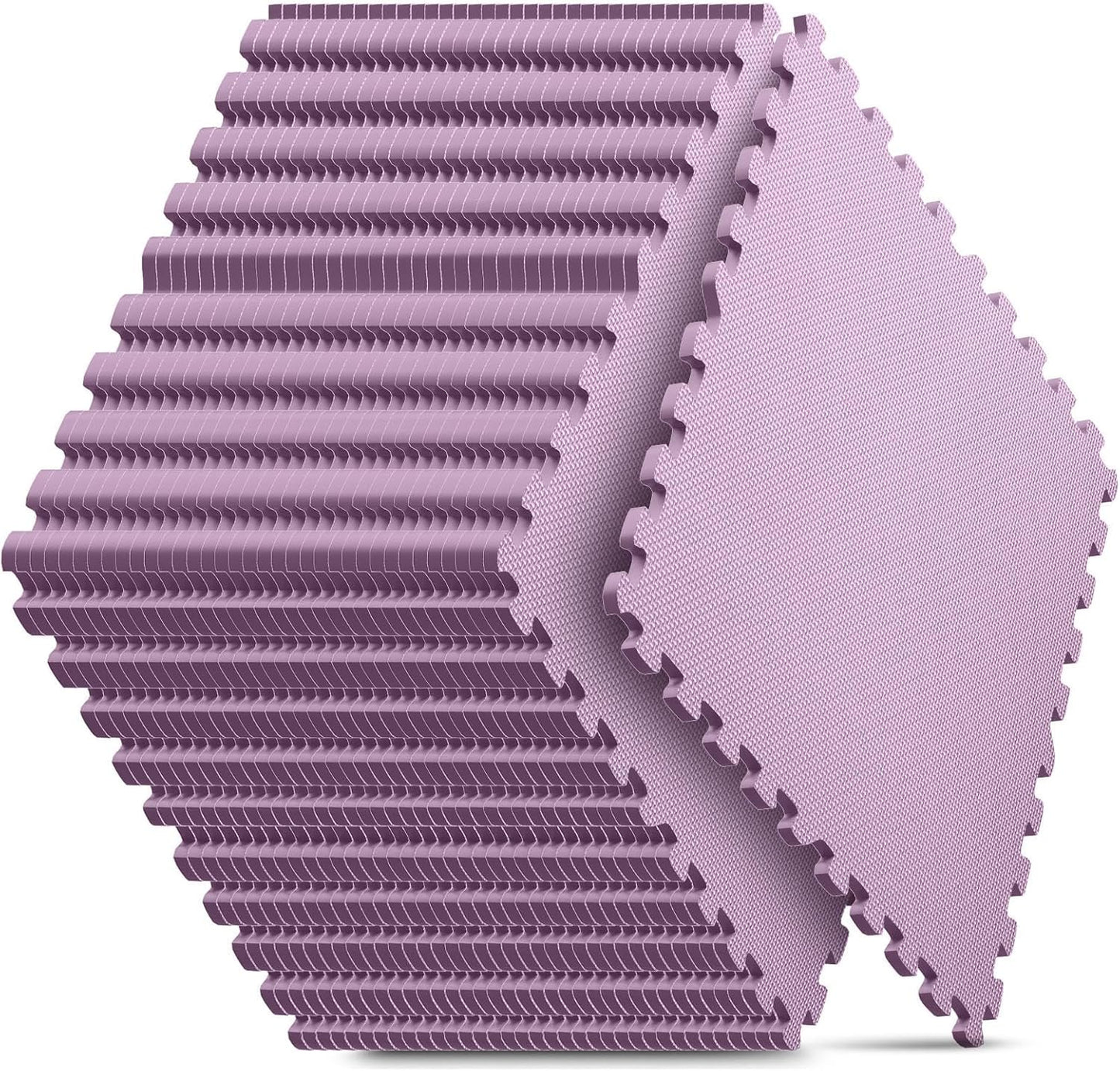 Home Gym Mat, Puzzle Exercise Mat, EVA Interlocking Foam Floor Tiles for Home Workout Equipment and Kids' Play Areas - Blue, 24 in x 24 in x ½ in - (Pink, 36 Pack (144 sq ft))