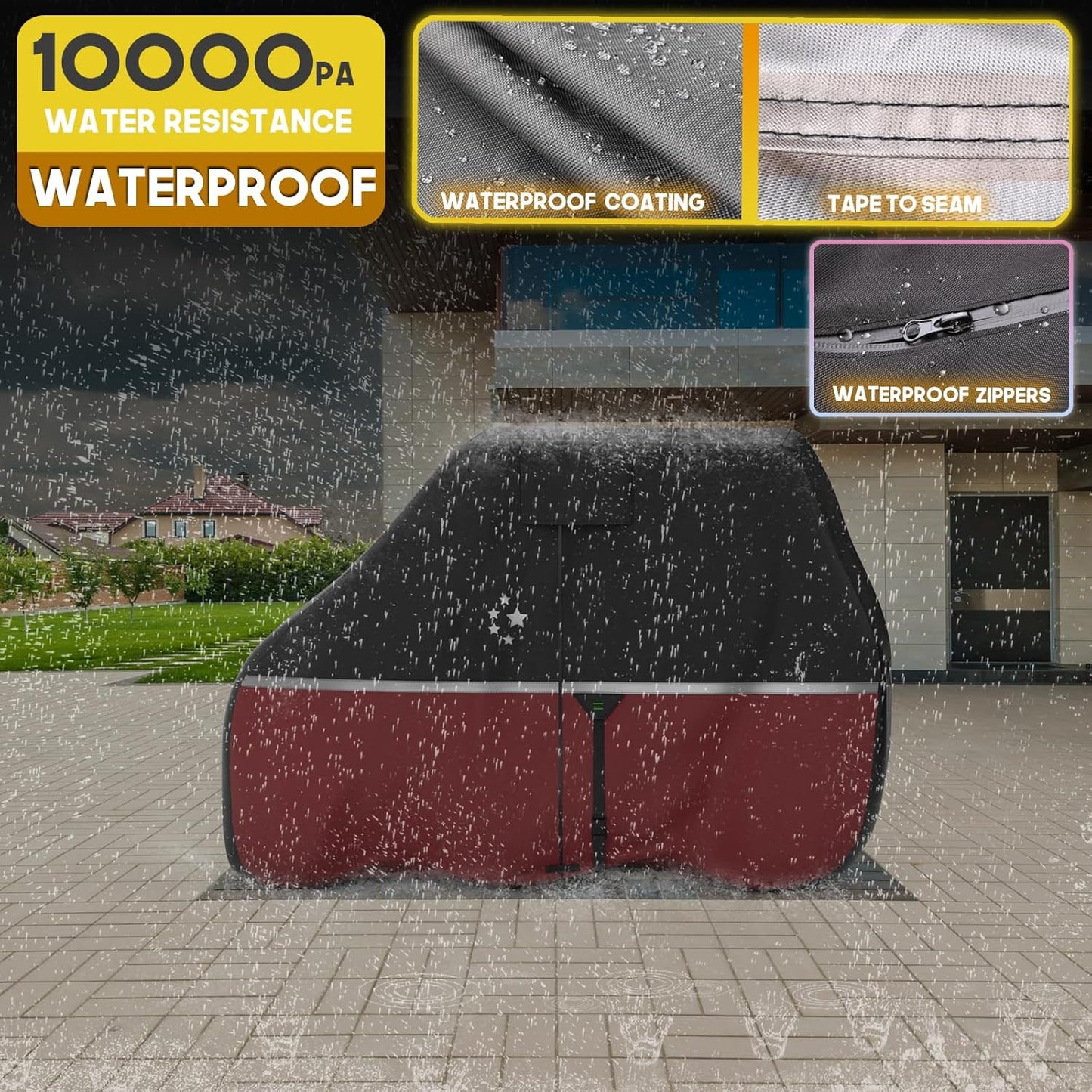 Waterproof Golf Cart Cover, Heavy Duty Marine Grade Fabric, Universal Fits for Most Brand 2/2+2/4+2 Passengers Yamaha, Honda, Club Car, EZGO Golf Cart