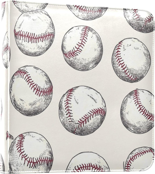 Fisyme Vintage Sports Baseball Photo Album Self Adhesive DIY Scrapbook Album for 2x3 4x6 5x7 6x8 Pictures 20 Pages Memory Book for Family Wedding