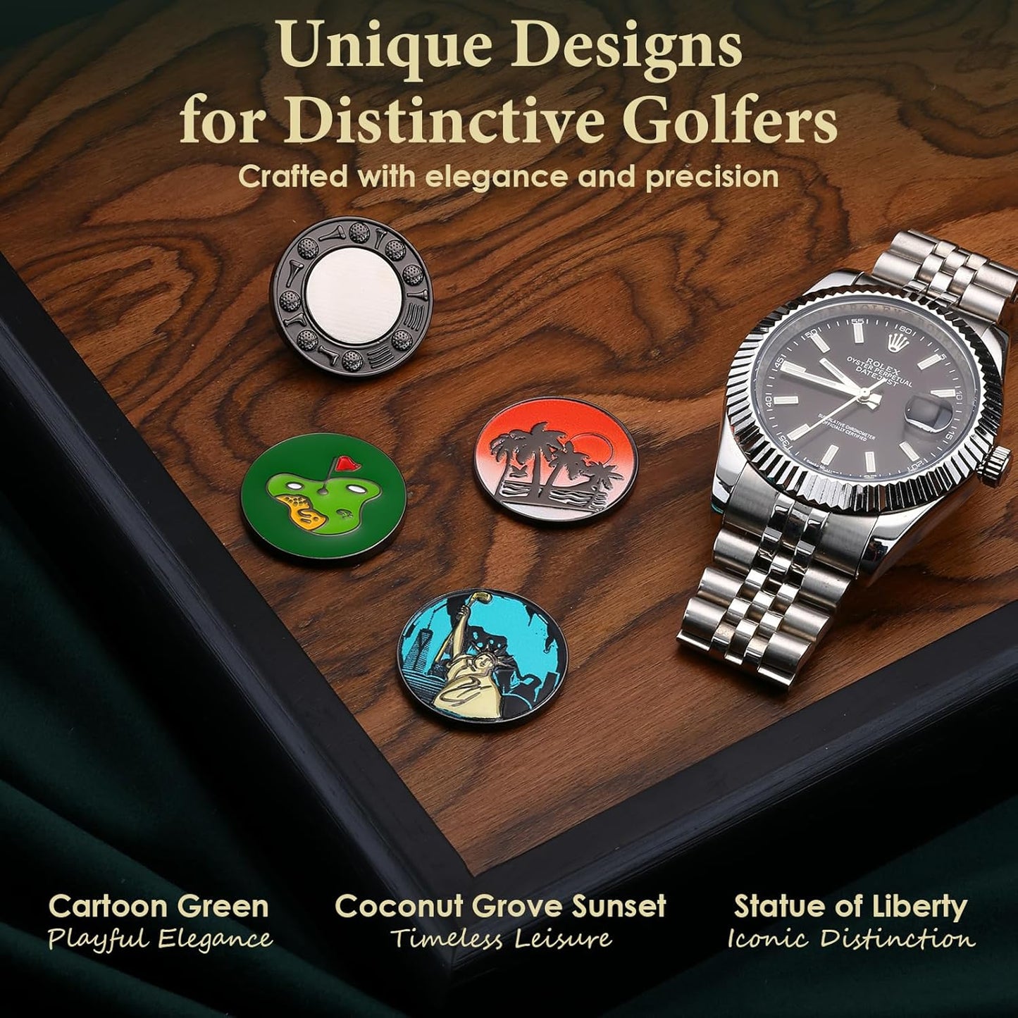 Golf Ball Marker Set with Magnetic Putter Grip Mount Golf Accessories for Men Women, Easy-to-Find Markers for Putting, Funny Golf Gifts, Unique Golf Gadgets for Golfer