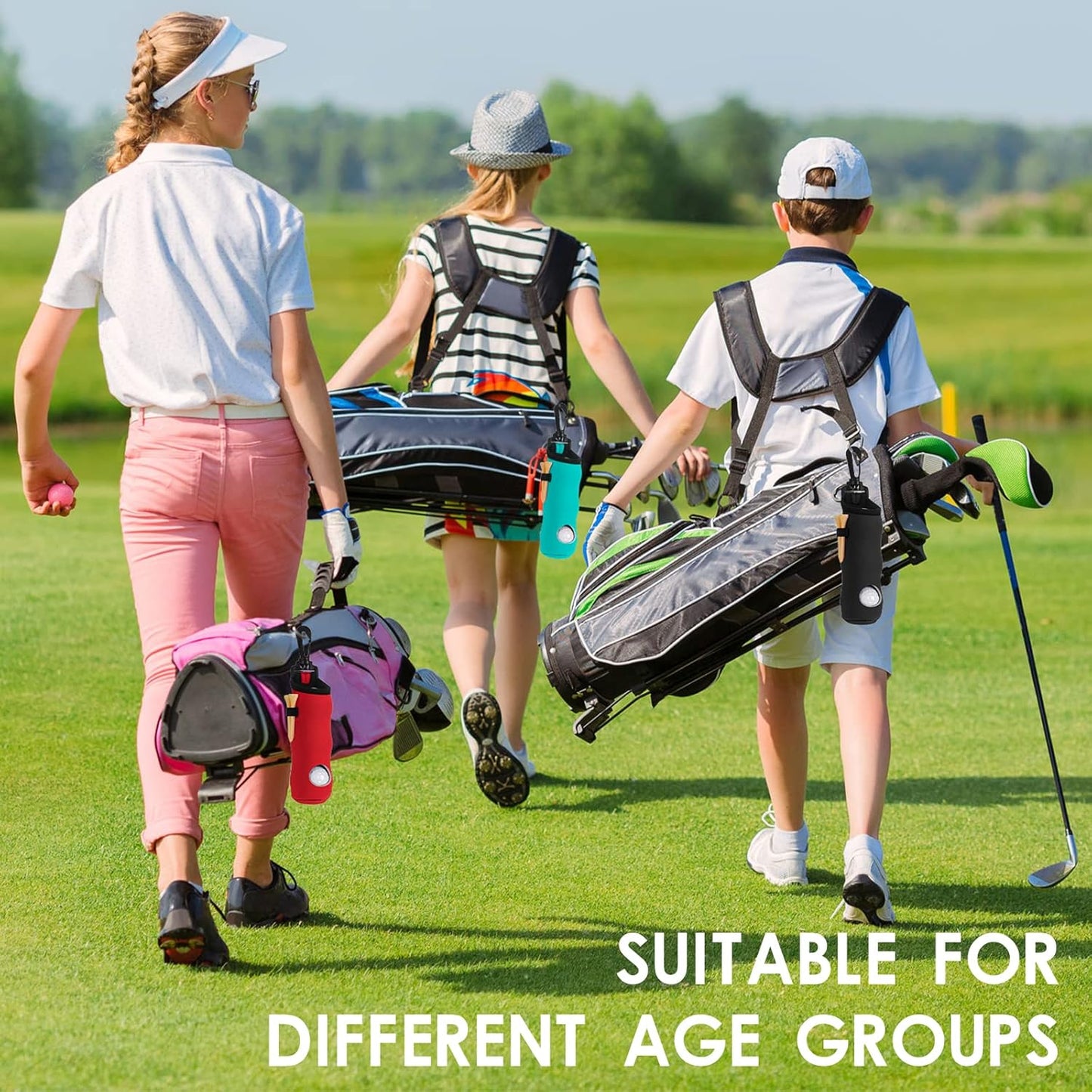 WILLBOND 12 Pcs Golf Ball Tee Holder Neoprene Pouch Golf Ball Carry Bag Multicolor Portable Accessories for Man Woman