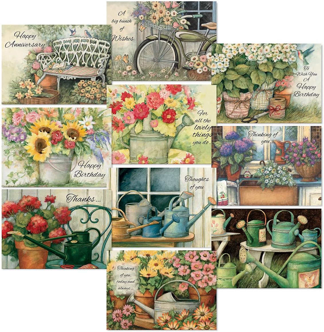 Current Country All Occasion Value Pack - 20 Cards With Envelopes, Celebration, Get Well, Sympathy, Birthday, Anniversary & Thinking of You Variety, Large 5" x 7" Assortment, 10 Design Set