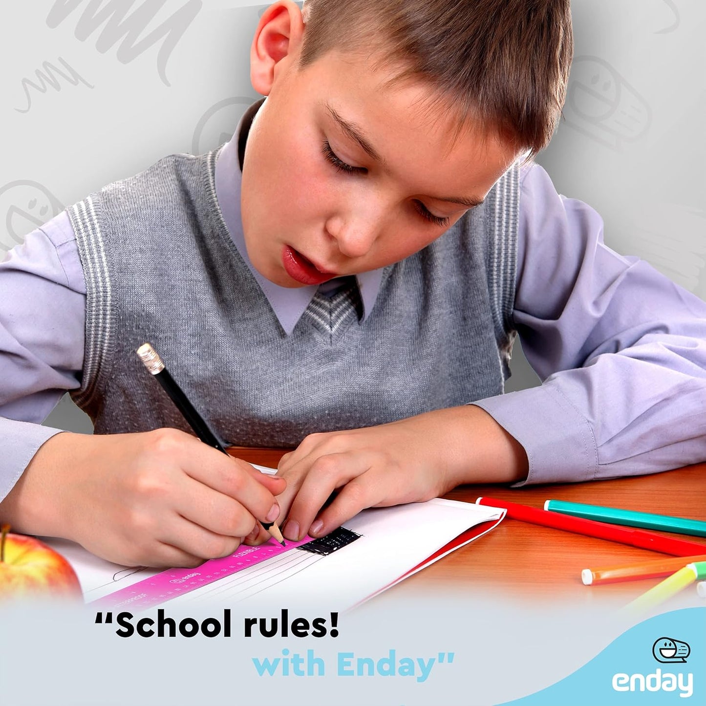 Emraw 12 inches (30 cm) Shatterproof Flexible Rulers Designed in Black, Blue, Green, Pink, Purple, and Orange - Great for School, Home, & Office – (6 Pack)