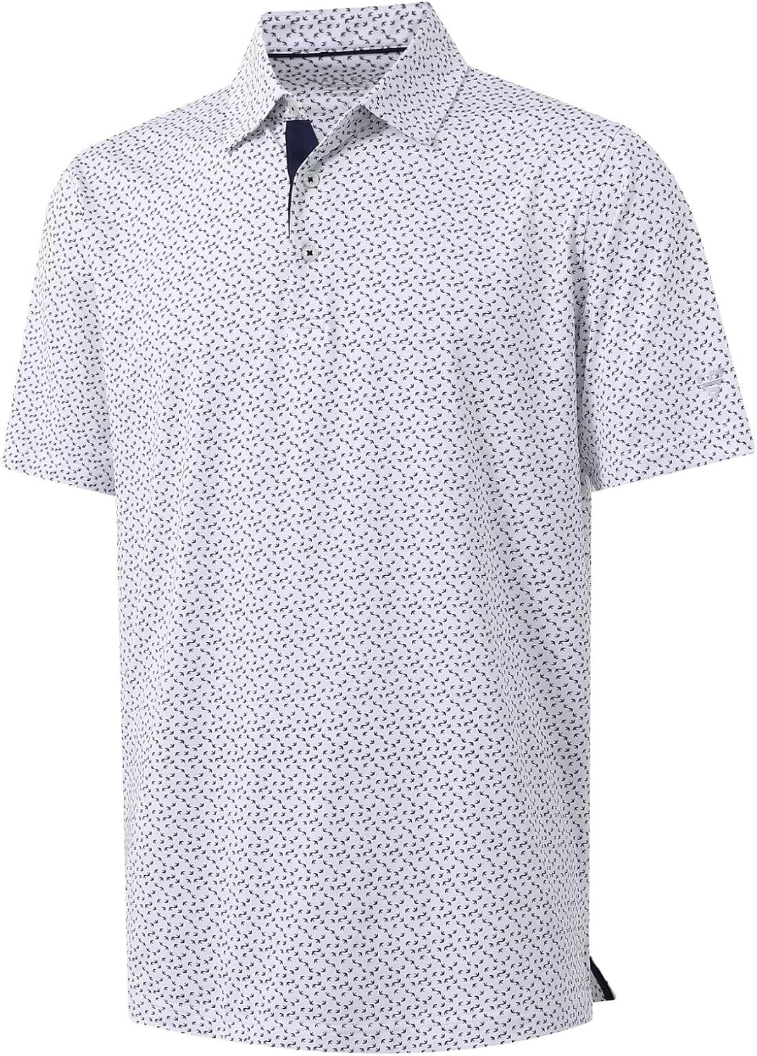 M MAELREG Mens Golf Shirt Short Sleeve Dry Fit Print Moisture Wicking Performance Patterns Collared Polo Shirt