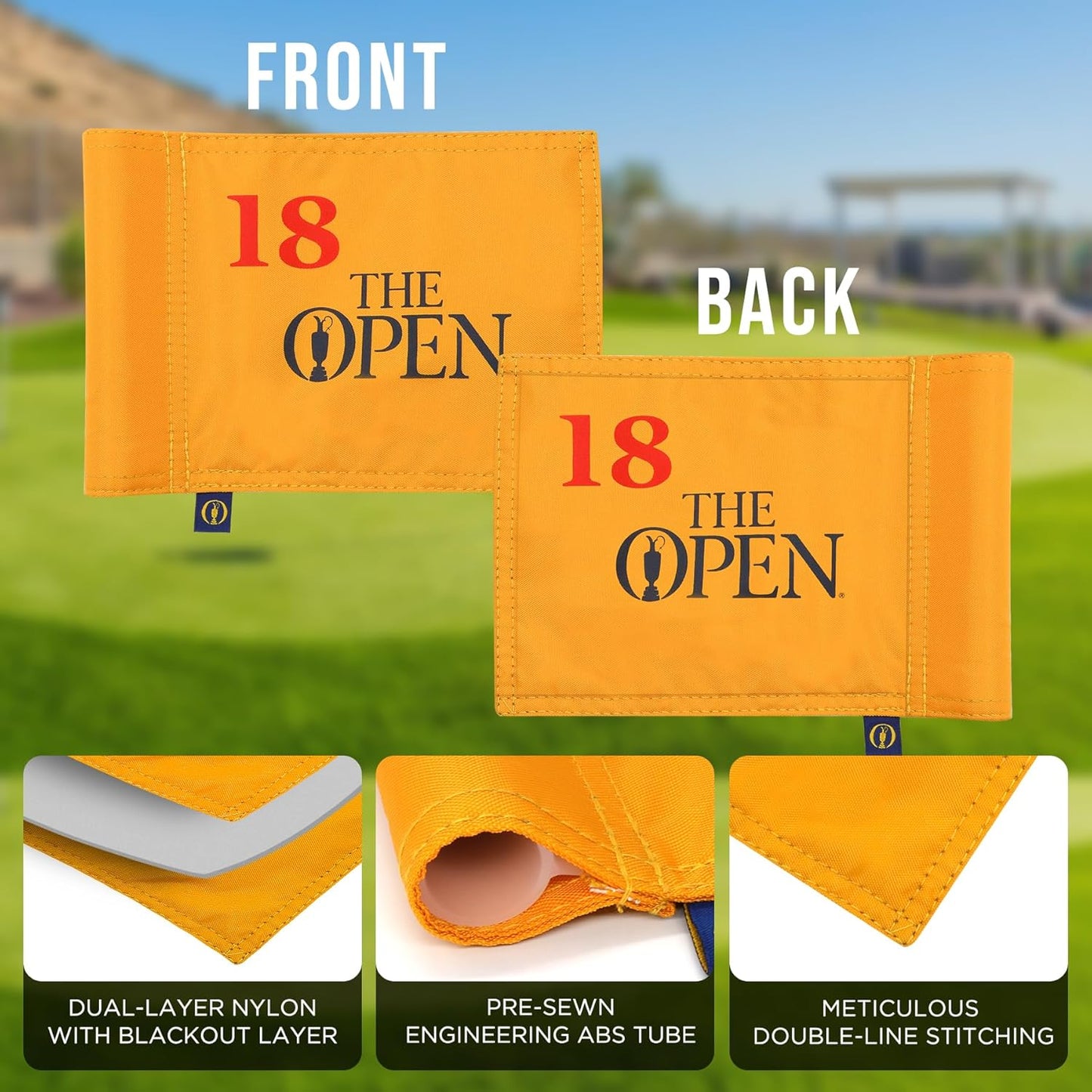 Themed Golf Flag Mini, 8x6 Inch, Double-Sided Silk-Screened, Fade-Resistant 420D Nylon, Ideal for Backyard Practice Putting Green