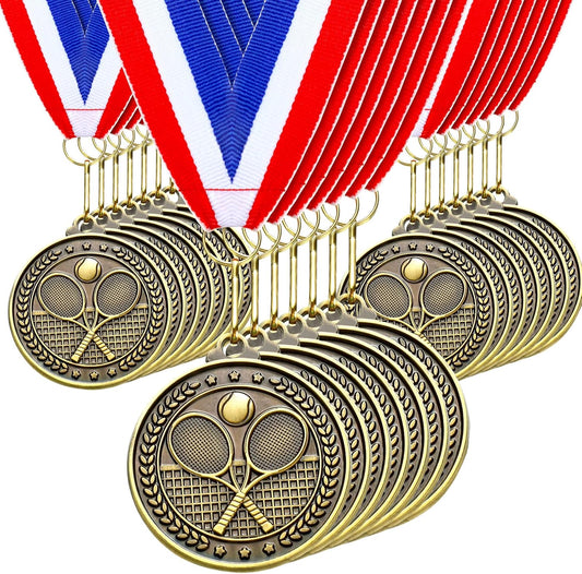 Remuuly 30 Pcs Gold Medals Bulk 2'' Basketball Soccer Baseball Volleyball Football Lacrosse Kickball Cheer Bowling Trophy Medals for Awards for Sports Participation Winner Gift