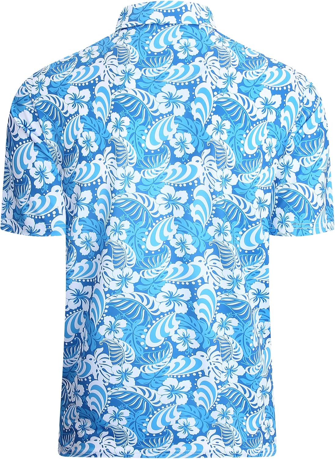 Alex Vando Mens Hawaiian Golf Shirt Moisture Wicking Digital Print Golf Shirts for Men