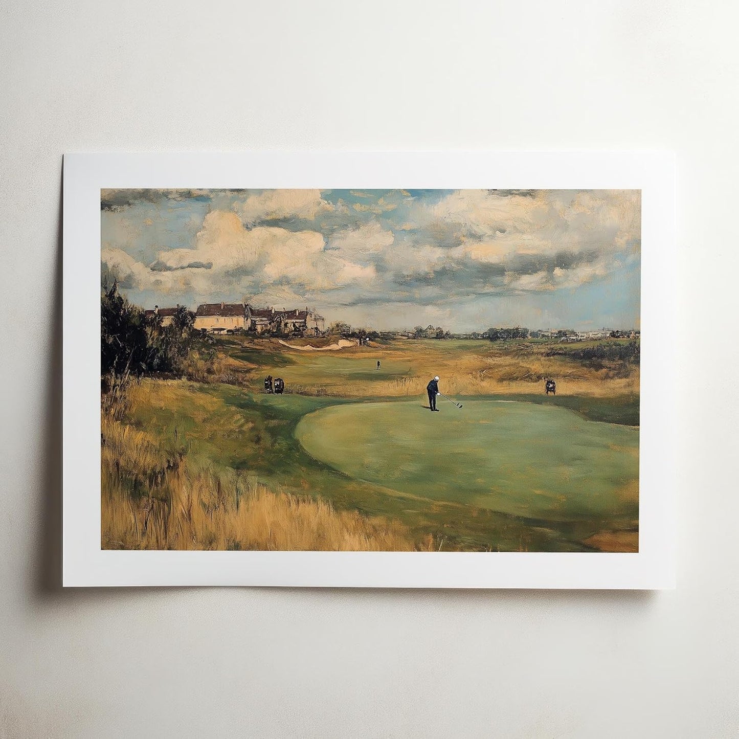 Vintage Golf Course Premium Giclee Fine Art Prints - Antique Style Golf Course Painting Posters, Golf Wall Art, Aesthetic Golfing Poster for Home Office Decor, Ready to Frame