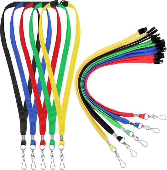 30 Pcs Breakaway Lanyard for Id Badges Lanyards Break Away Safety Lanyard Teacher Volunteer Student Team Lanyards for Keys (5 Colors)