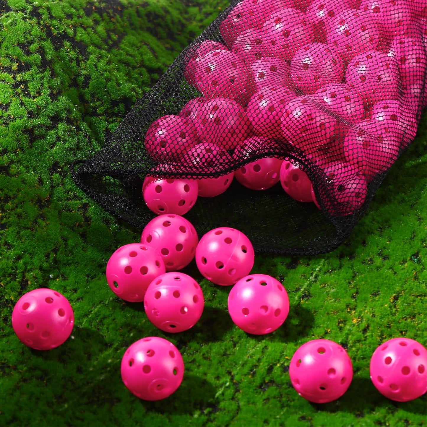 80 Pack Practice Golf Balls Limited Flight 42 mm Golf Training Airflow Hollow Plastic Ball for Women Men Indoor Outdoor Driving Range Swing Practice Home