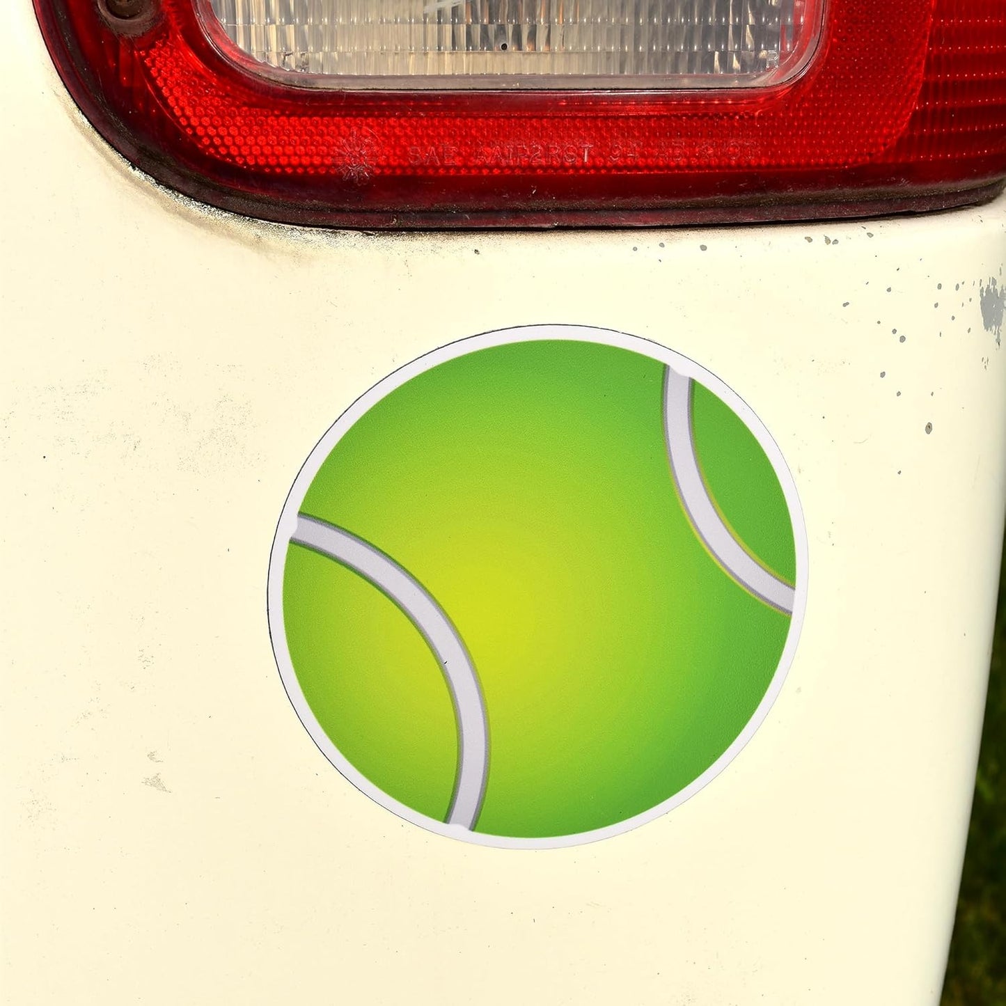 Tennis Ball Magnet, Green 5-Inch Round Shape, Realistic High-Definition Sports Design Printed on Thick Magnetic Backing, Strong Hold for Refrigerator, Car, Locker – Indoor & Outdoor Decorative