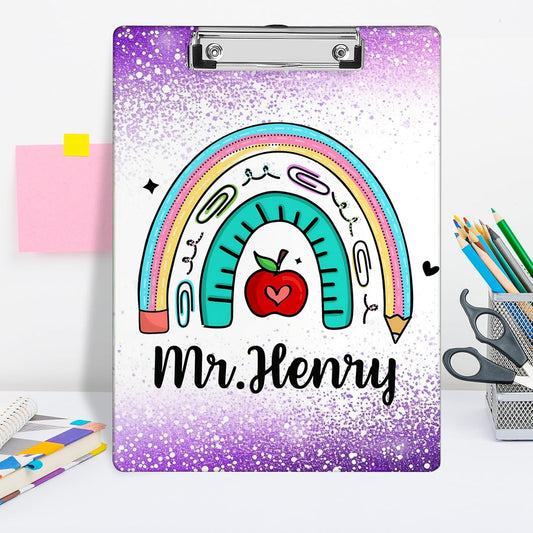 Custom Teacher Clipboard Personalzied Acrylic Clipboard with Name Custom Teacher Appreciation Clipboards Gifts for Women Men
