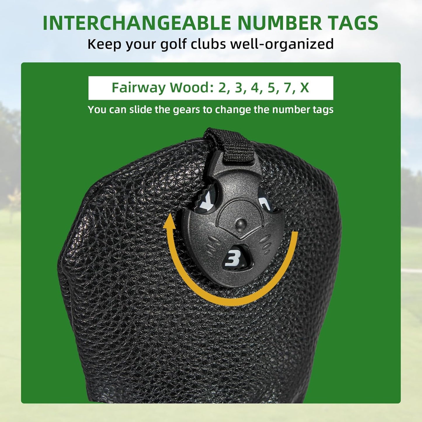 Golf Club Head Covers - 4pcs or 1pc Golf Accessories Club Covers Set for Woods and Driver Fairway Hybrids with Interchangeable Tags