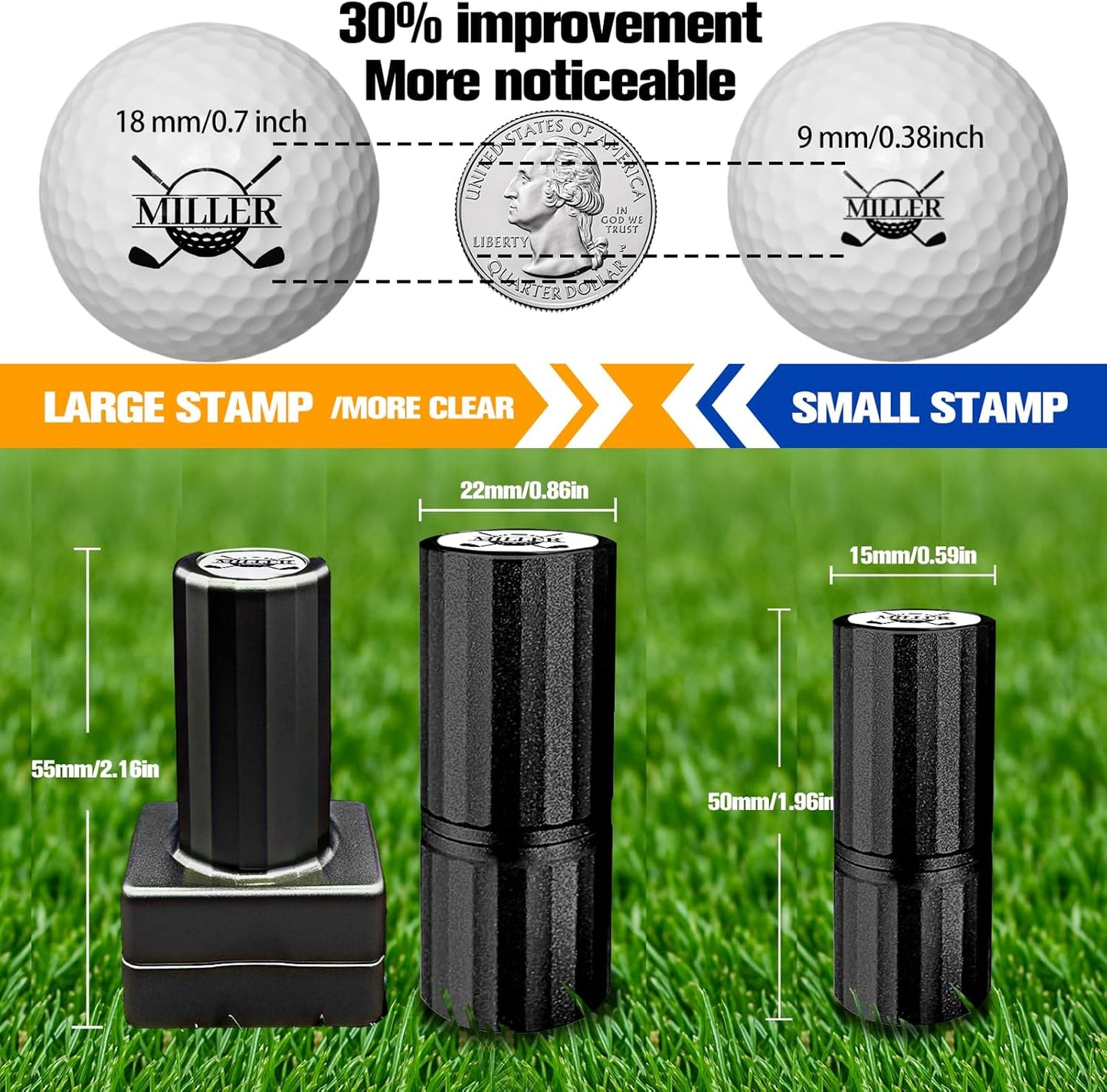 Custom Golf Ball Stamps, Personalized Waterproof Golf Ball Marker with Ink, Customized Golf Accessories Gifts for Men Women Golfer