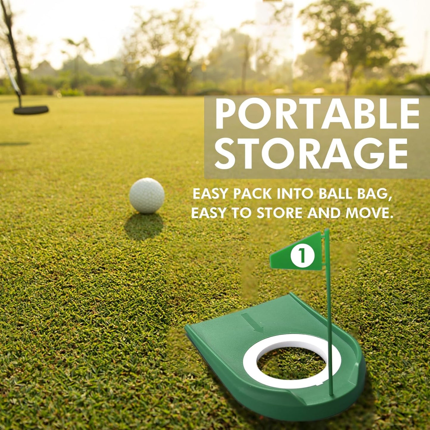 9 Pack Golf Putting Cups with Flags, Plastic Golf Training Aids with Golf Ball Retriever, Putting Training Hole Set for Indoor Outdoor