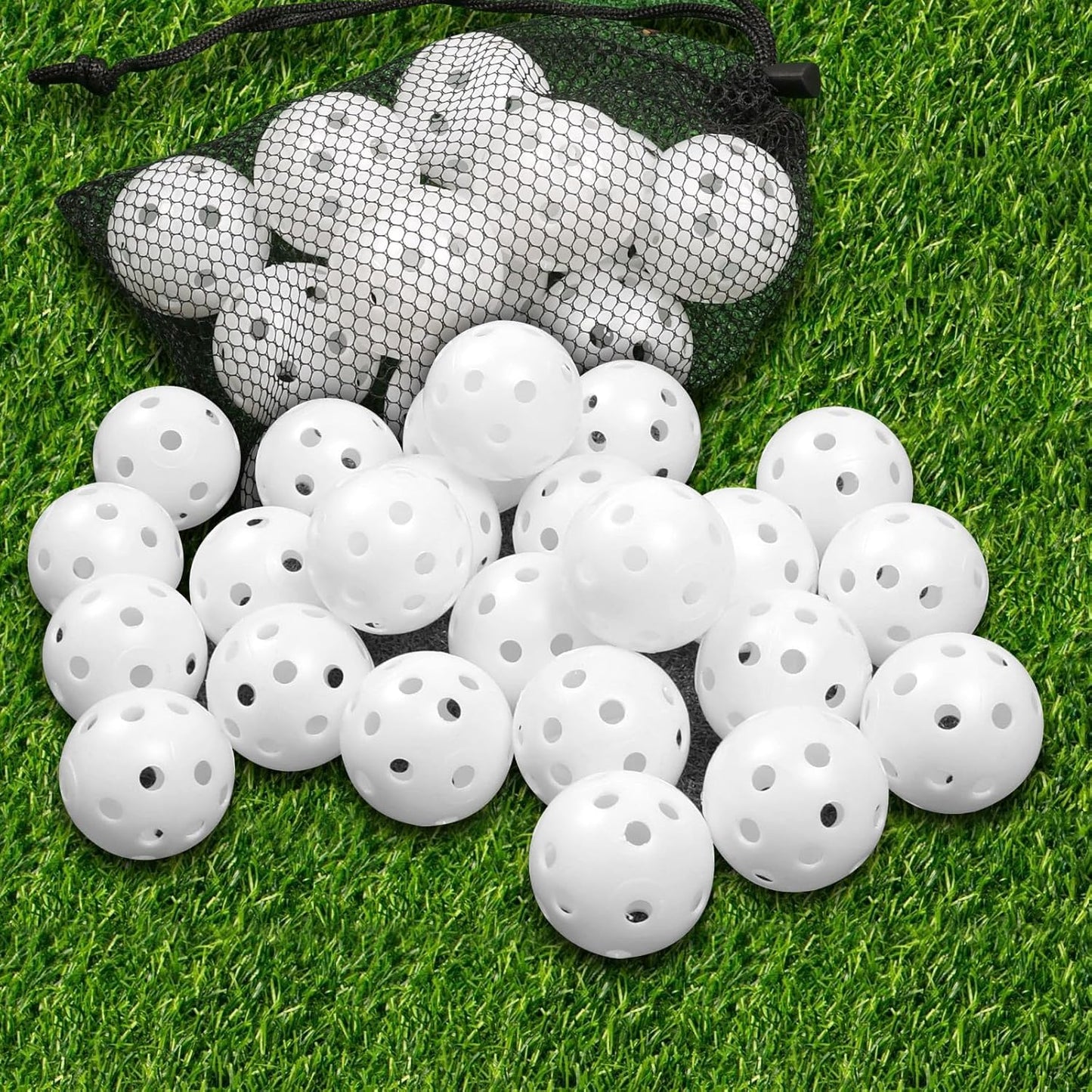 THIODOON Practice Golf Balls Limited Flight Golf Balls 40mm Hollow Plastic Golf Training Balls Colored Airflow Golf Balls for Swing Practice Driving Range Home Use Indoor