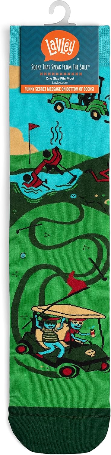 Lavley Funny Golf Socks - Fun gift for golfers - Unisex one size fits most - Great for birthdays or stocking stuffers
