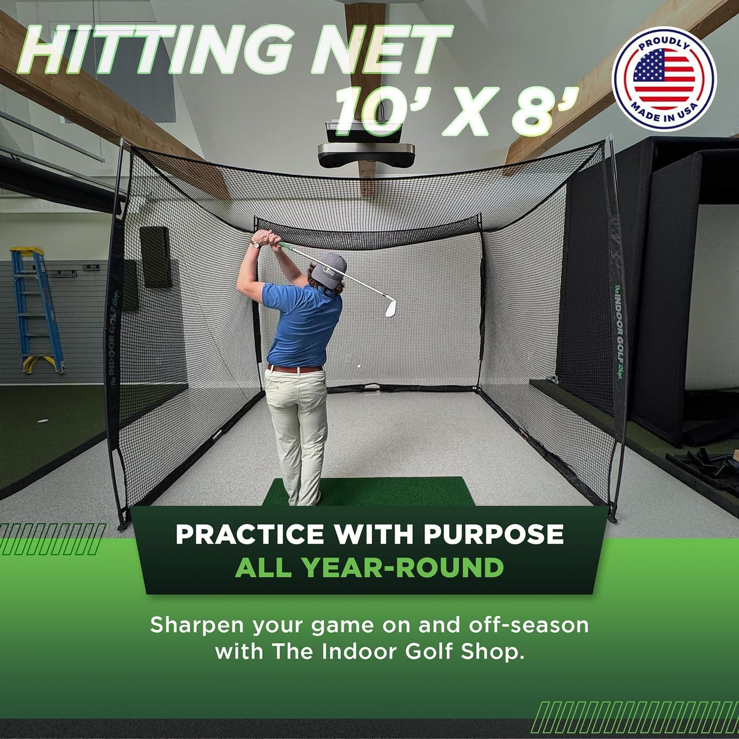 Hitting Net with Target Knotless Golf Net for Indoor and Outdoor Practice - Arrives Ready to Assemble and Use