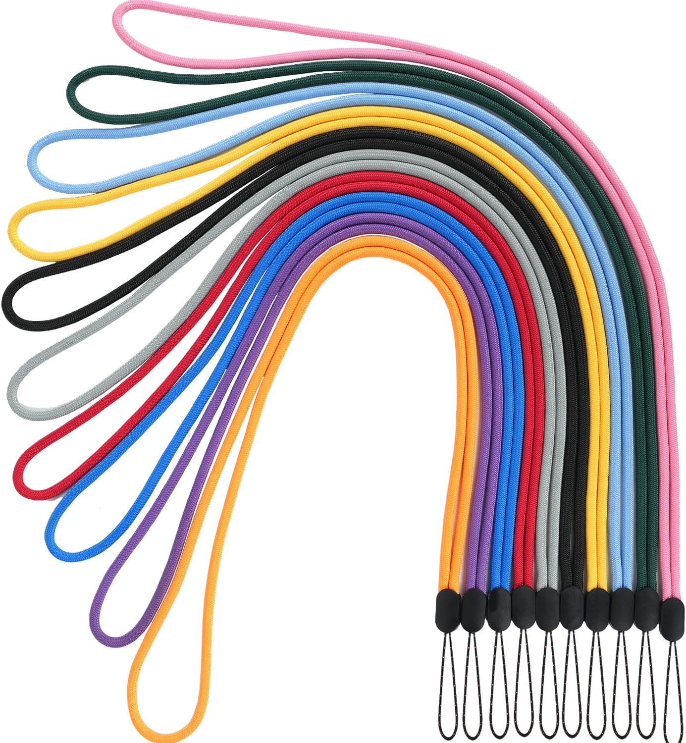 YOUOWO 10 Pack Lanyards Colored Neck Lanyard Straps For Pen Cellphone Whistles id Badges Holder Keys Office Name Badges ID Card (10 Colors - Combination 2)