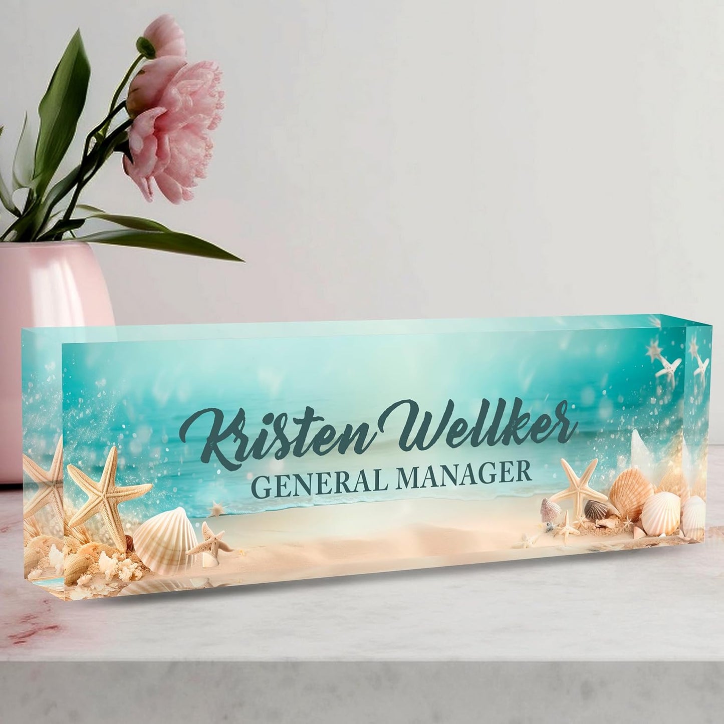 Desk Name Plate Personalized, Name Plate for Desk, Custom Office Desk Decor Office Gifts for Women Men, Acrylic Desk Accessories Employee Appreciation Gifts for Boss, Manager, Teacher, Nurse