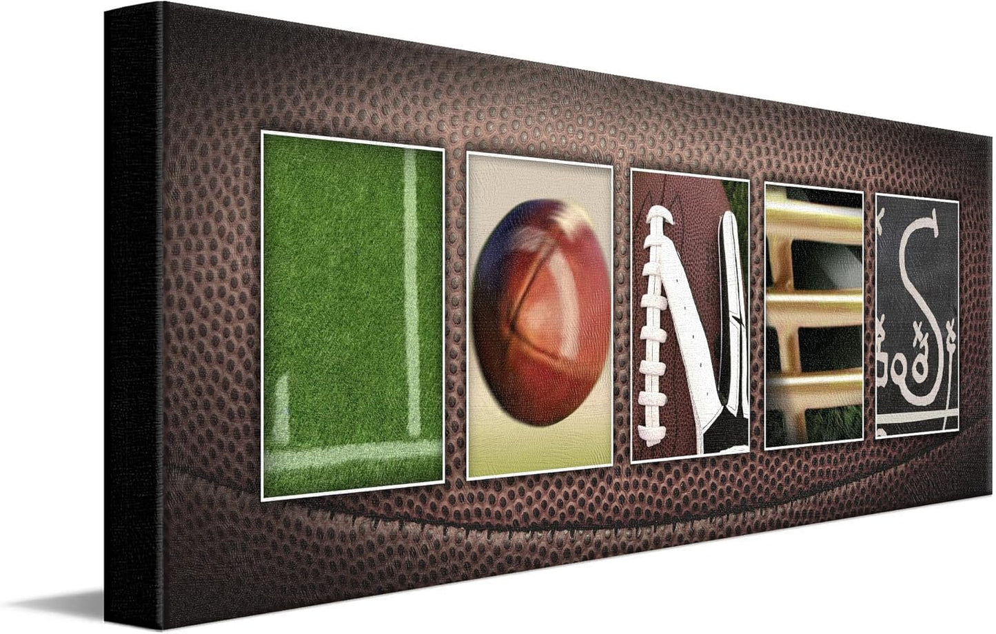 Personal-Prints FOOTBALL Personalized Décor or Gift for the Coach, Player or Fan |Customized Football Name Wall Art Gift (10"x30" Stretched Canvas)