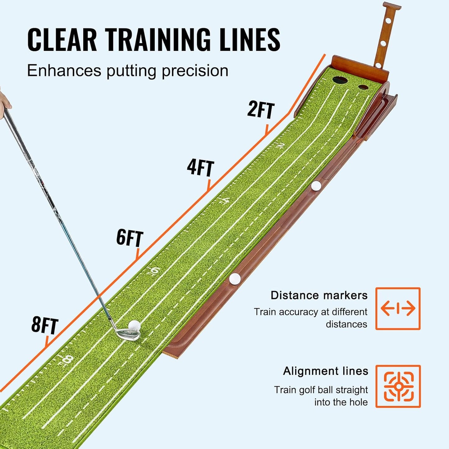 VEVOR Golf Putting Mat, Putting Green Indoor, Putting Matt for Indoors, Sports Spin n Putt Golf Game, Perfect Practice Putting Mat, Golf Putting Mats Practice Auto-Ball Return