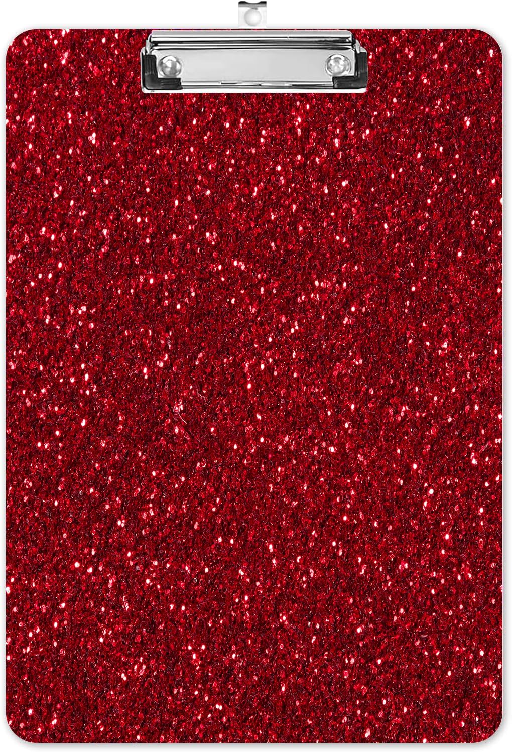 Fashion A4 Clipboard, Standard Letter Size 9" x 12.5", Decorative Wooden Clipboard with Low Profile Metal Clip for Office, School, Teachers, and Students, Red