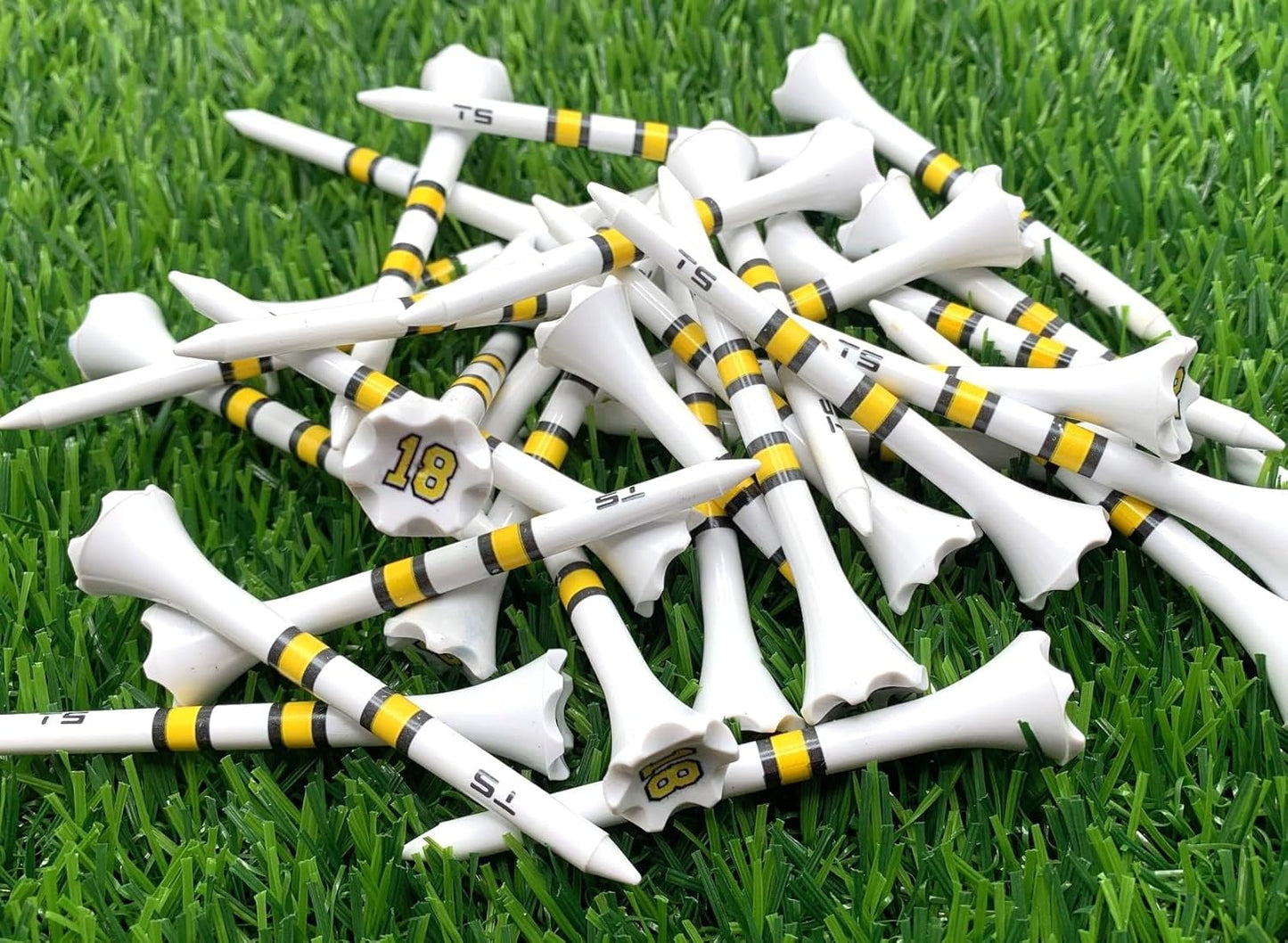 TRUESTRIKE Premium USA Golf Tees – 3¼" or 2¾" Durable Plastic Performance Tees (100 Pack) – Made in USA – Bulk Value Pack