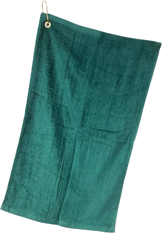Cotton Golf Bag Towel with Clip (Hunter Green)