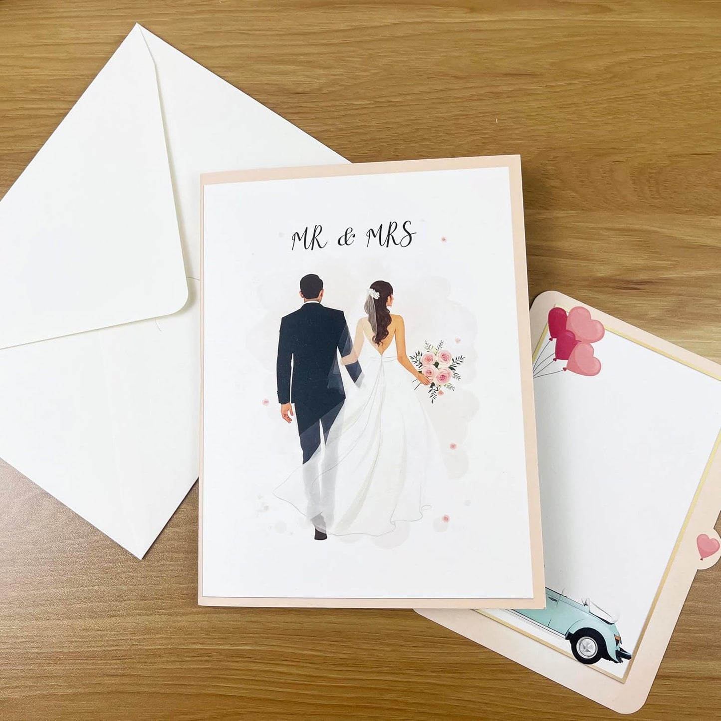 3D Wedding Popup Card - Handmade Bride & Groom Paper Art for Wedding, Engagement, Anniversary, Bridal Shower - Unique Greeting Card Gift for Couple, Husband, Wife, Newlyweds