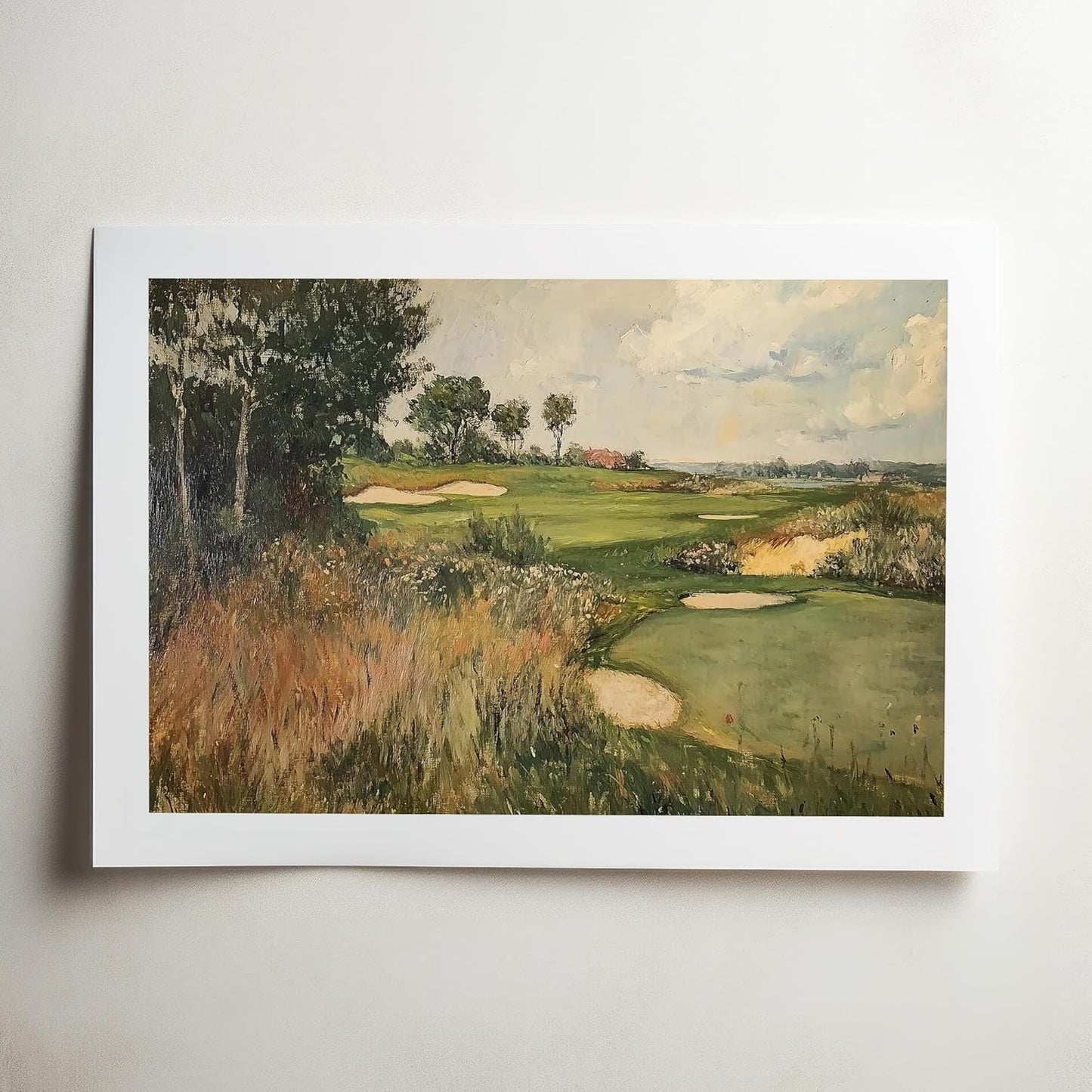 Vintage Golf Course Premium Giclee Fine Art Prints - Antique Style Golf Course Painting Posters, Golf Wall Art, Aesthetic Golfing Poster for Home Office Decor, Ready to Frame