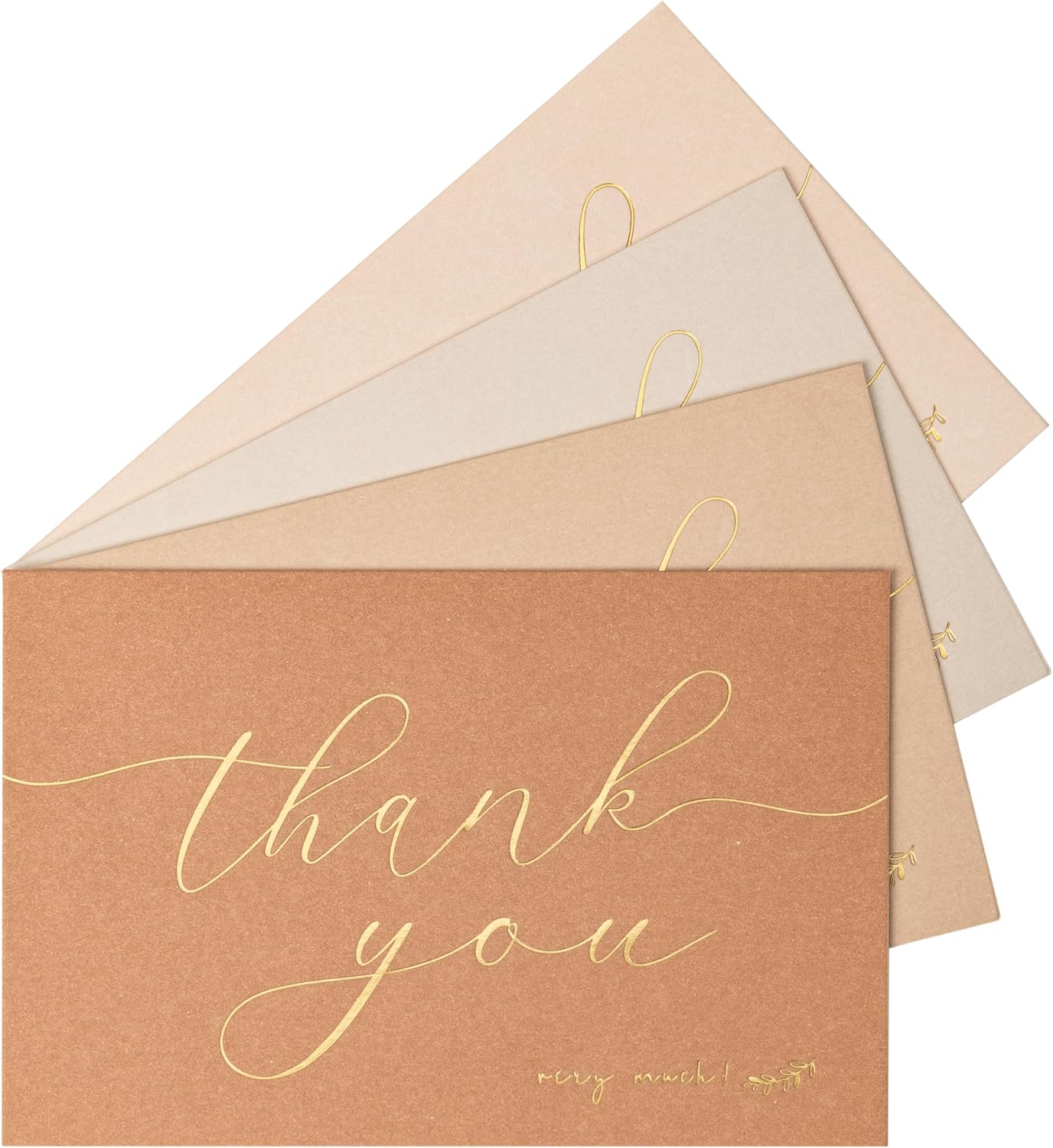 Crisky 50 Pcs Neutral Thank You Cards With 50 Envelopes & 50 Stickers Simple, Chic, Elegant Greeting Cards Perfect for: Wedding/Business/Birthday/Graduation etc. 4 x 6 inches 50 Pack