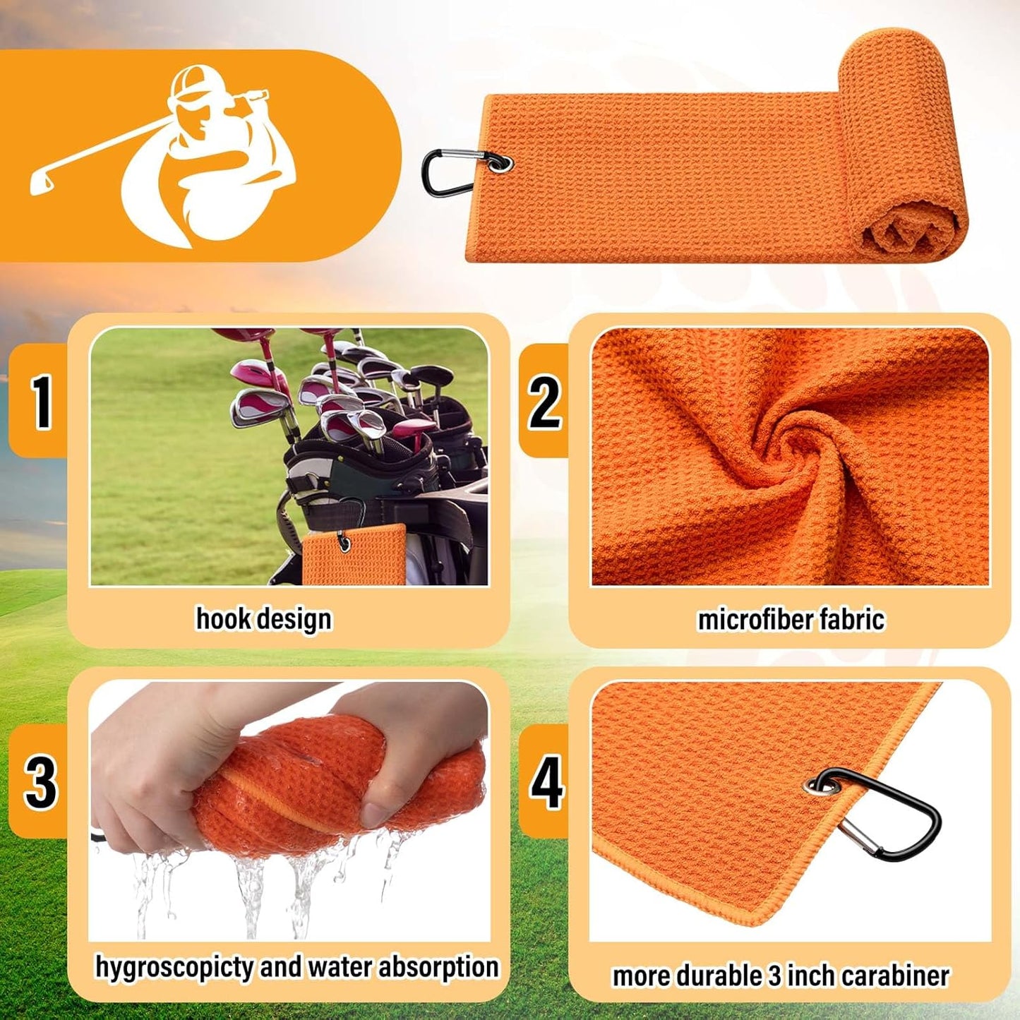 Liliful 12 Pcs Golf Accessories Kit, Include Golf Ball Bag with Hook Towel Tees Magnetic Ball Marker Divot Tool Cleaner Brush for Women Man Gifts