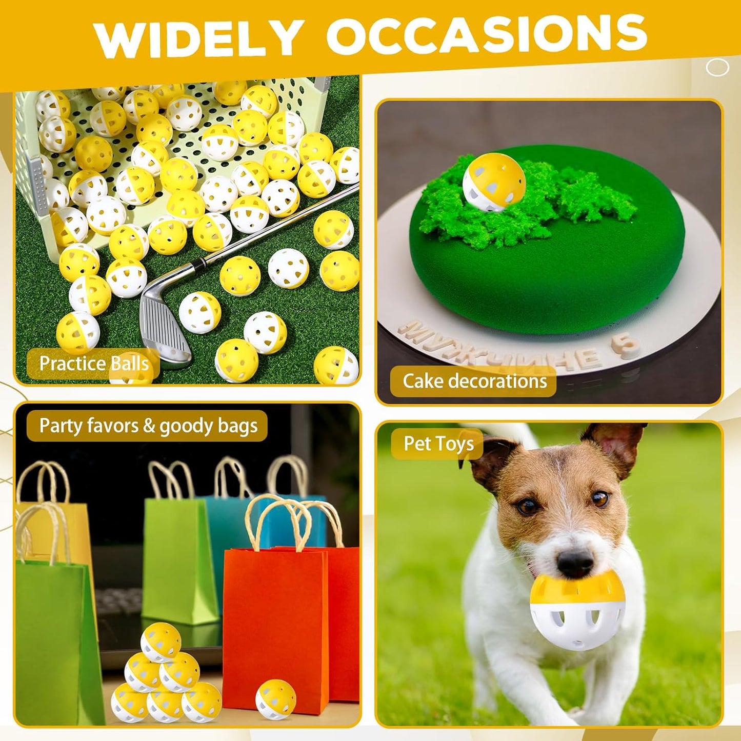 Junkin 50 Pack Practice Golf Balls Limited Flight Plastic Impact Golf Balls 1.65 Inch Hollow Soft Training Resistant EVA Foam Realistic Feel for Indoor Outdoor Swing Training