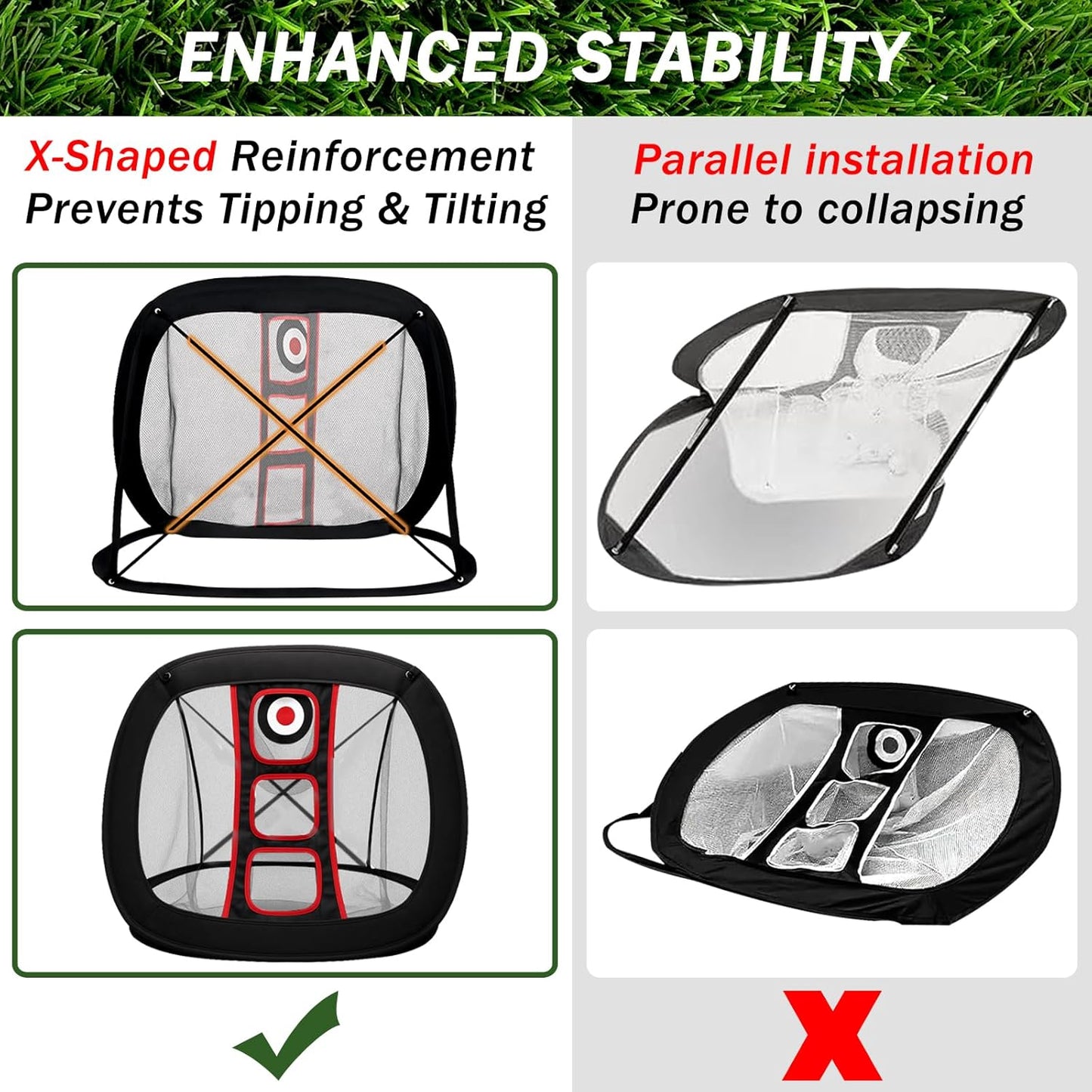 Golf Chipping Net Set with Mat & 12 Practice Balls – All-in-One Golf Training Kit – Portable, Easy Setup for Backyard & Indoor Use – Great Gift for Golfers and Beginners