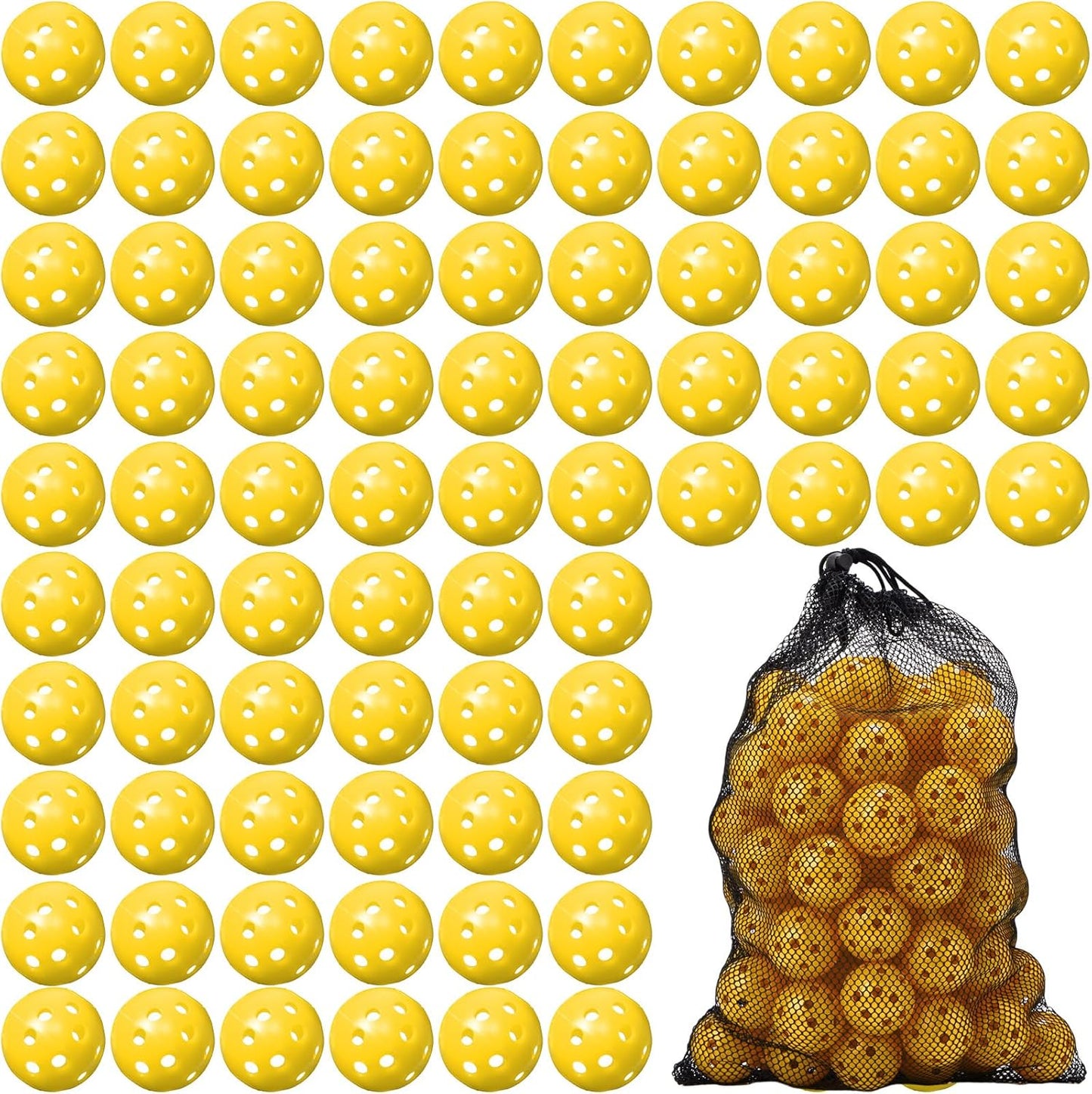 80 Pack Practice Golf Balls Limited Flight 42 mm Golf Training Airflow Hollow Plastic Ball for Women Men Indoor Outdoor Driving Range Swing Practice Home