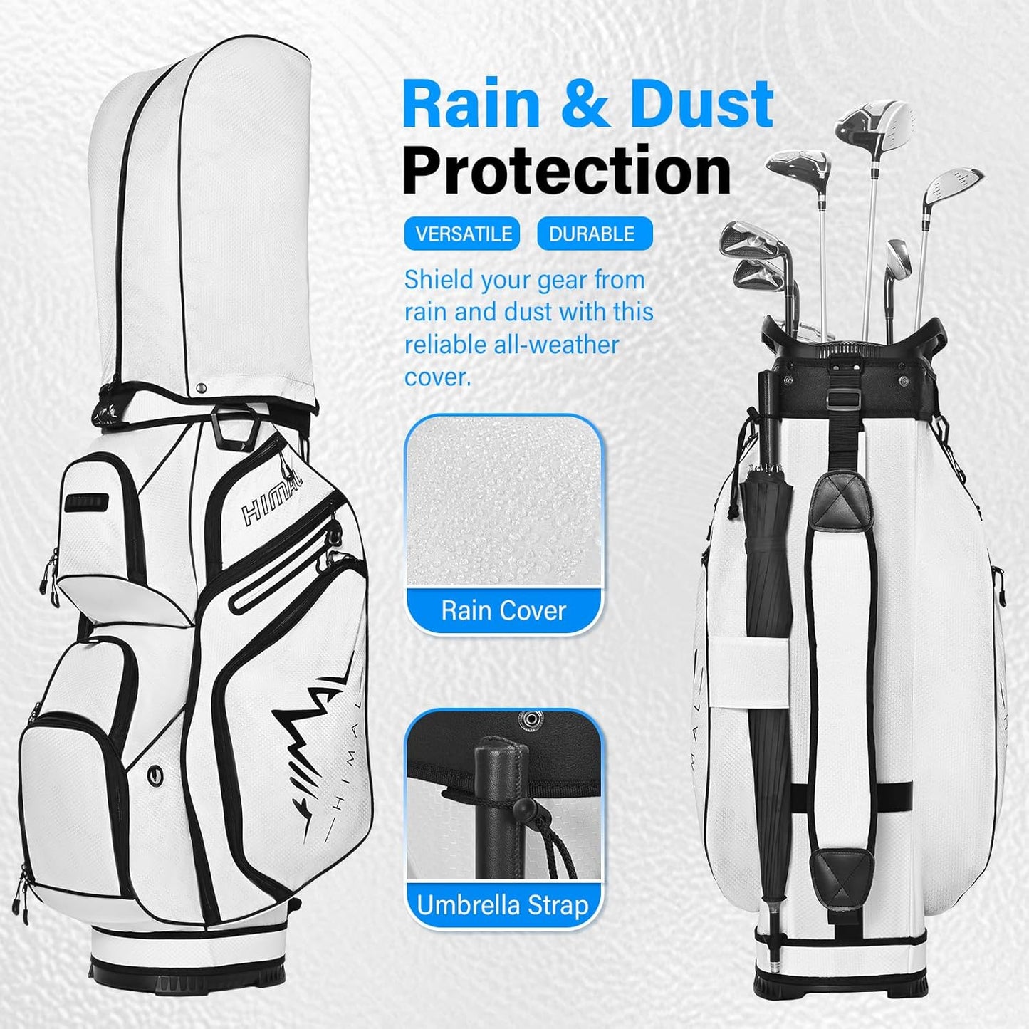 14-Way Golf Cart Bag, Full Length Premium Golf Bag for Men with Cooler Pocket, Handles and Rain Cover