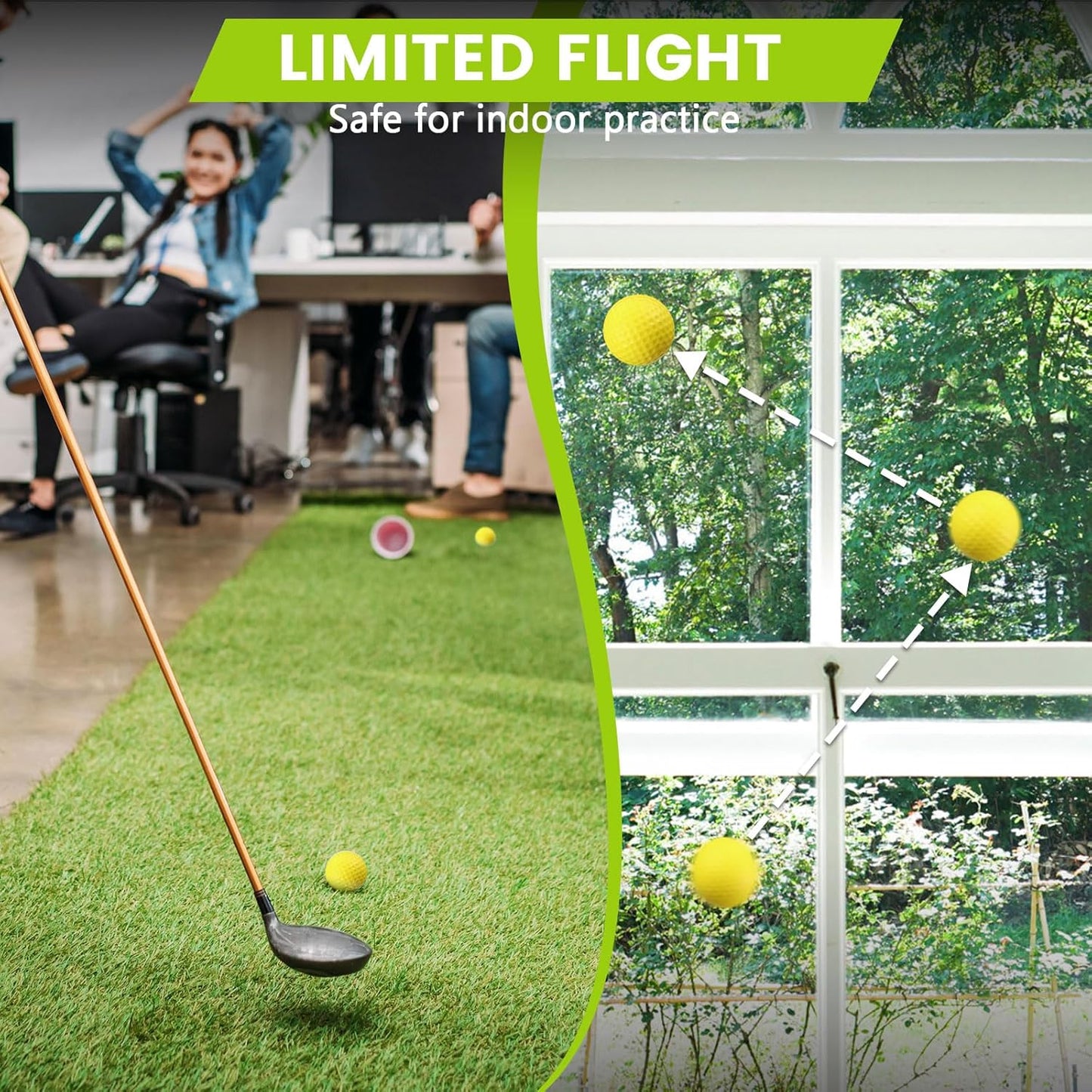 Junkin 80 Pcs Foam Golf Balls Rubber Practice Balls Realistic Feel and Flight Sport Training for Indoor or Outdoor Backyard Golf Training