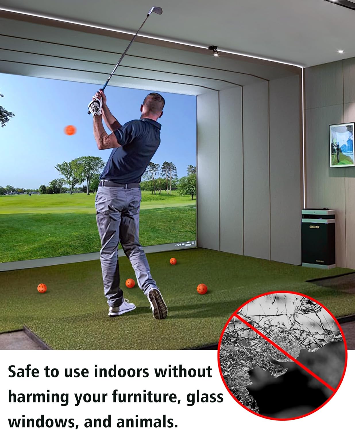 35 Pack Practice Golf Balls Limited Flight Plastic Golf Balls 42mm Practice Golf Balls for Backyard Golf Training Balls for Swing Practice, Airflow Hollow (Multiple Colors)