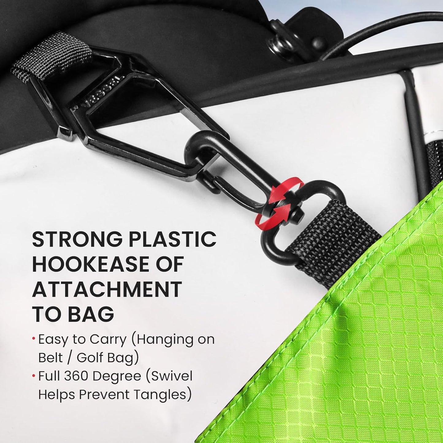 FINGER TEN Golf Pouch Bag for Valuables Tee Color with 4 Golf Pencil Pack, Zippered Pocket Gear Clip Hook to Bag