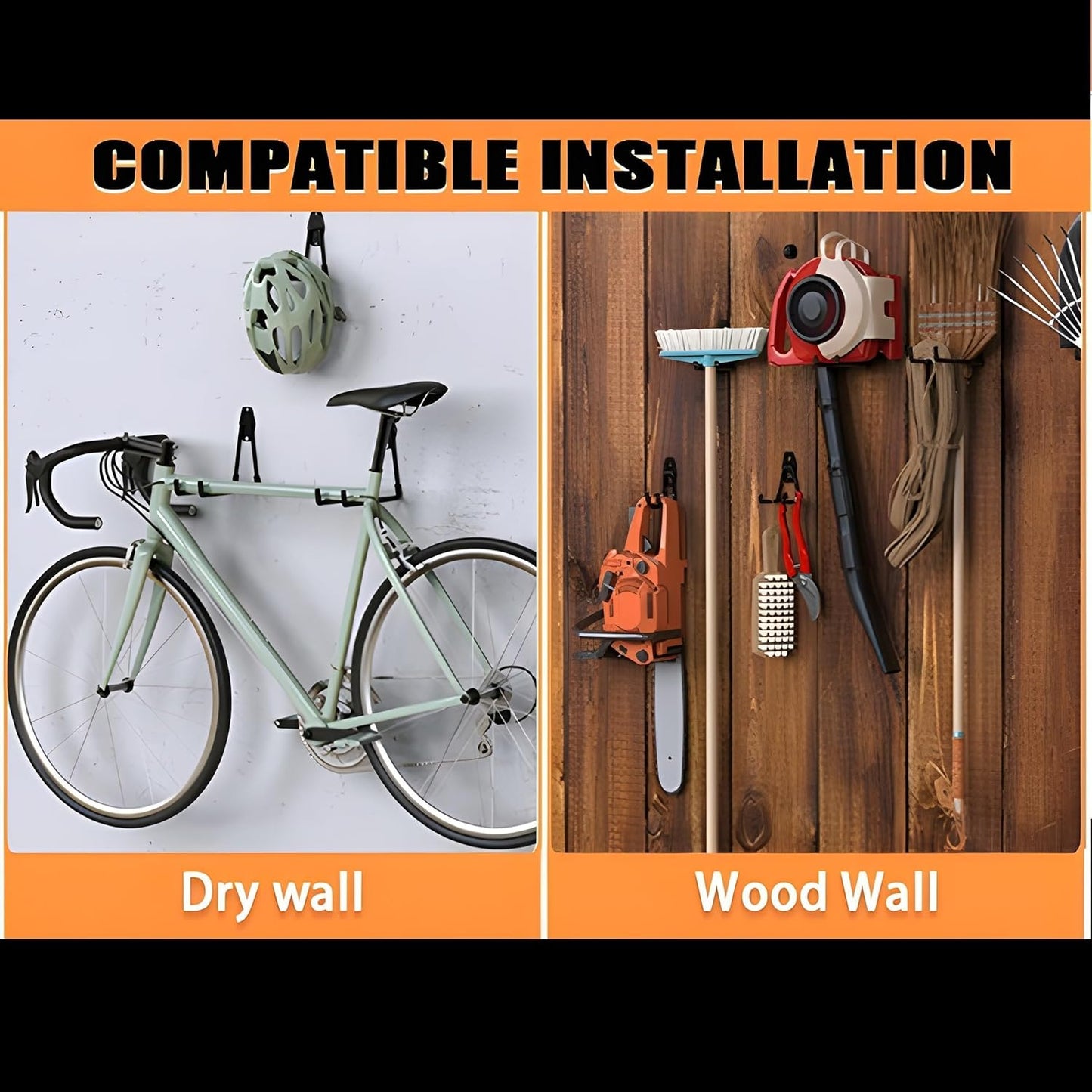 32 Pack Steel Garage Hooks Heavy Duty, Utility Wall Mount Hook with Anti-Slip Coating, Hanger & Organizer for Bulk Items, Bikes, Ladders, Power Tools, Ropes, and More Equipment