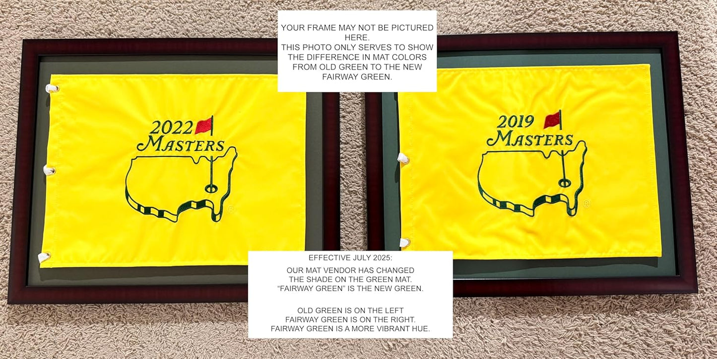 9x13 Brown Golf Scorecard Frame, Moulding brn-001, New Fairway Green Mat (Holds Approx. 6"x8" Vertical Card; Card not Included