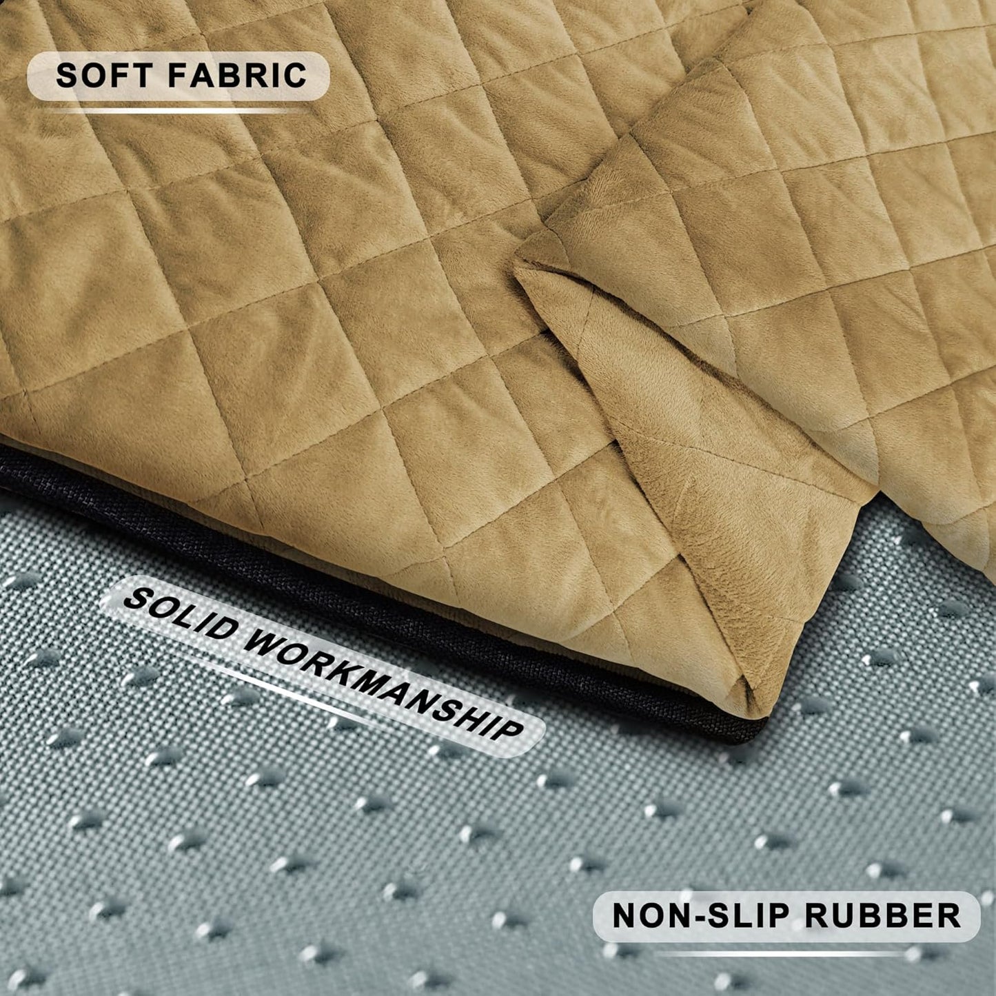 YOKYHOM Golf Cart Seat Covers for Winter, Golf Cart Seat Towel Blanket, Short Plush Surface, Stay Warm and Comfortable, Suits EZGO, Yamaha, Club Car and Other 2-Seat Golf Carts, 51"x 30.5", Brown