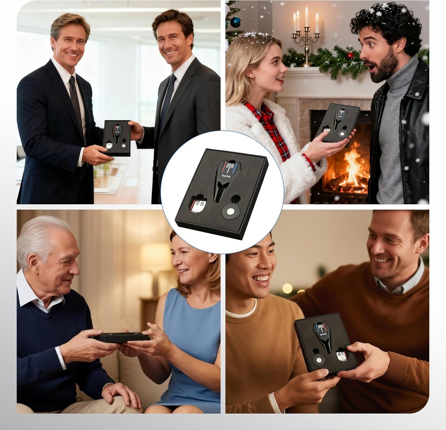 Multifunctional Golf Divot Repair Tool with Strong Magnetic Golf Ball Marker & Hat Clip, Metal Golf Ball Cleaner with Thin Tips, Suitable for Both Men and Women, and can be Used as a Gift